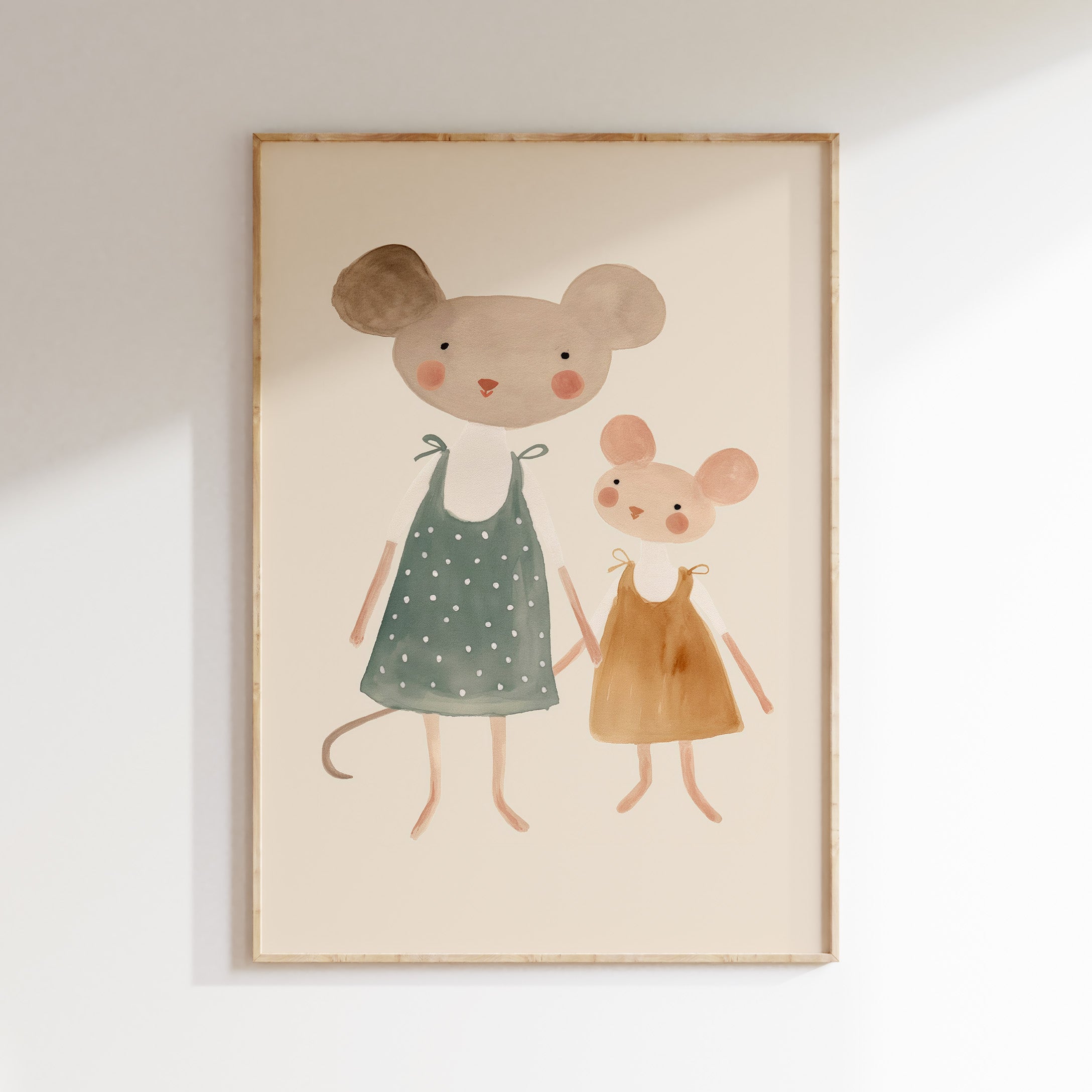 Kinderkamer print - Mama en Dochter Muis