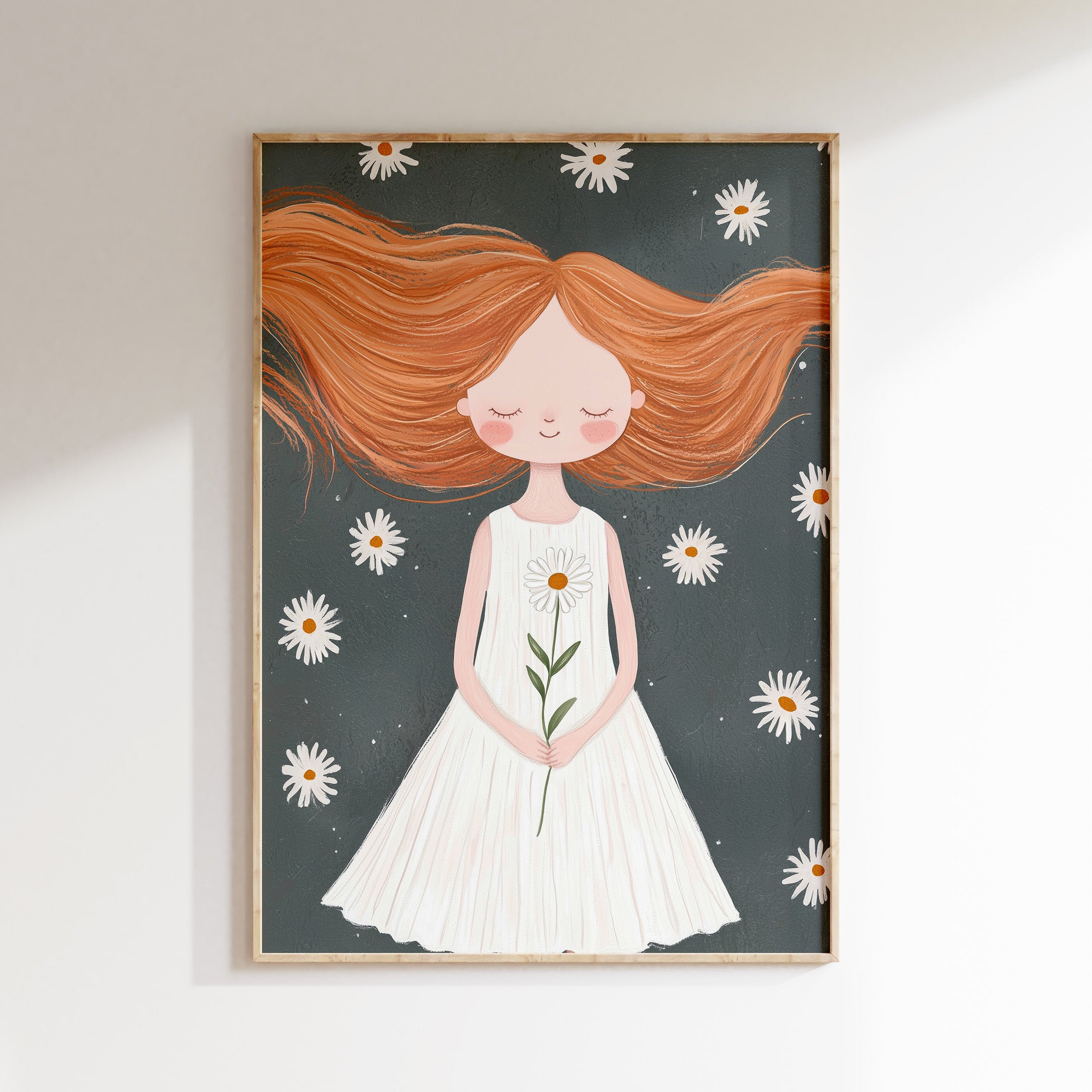 Kinderkamer print - Meisje met Madelief