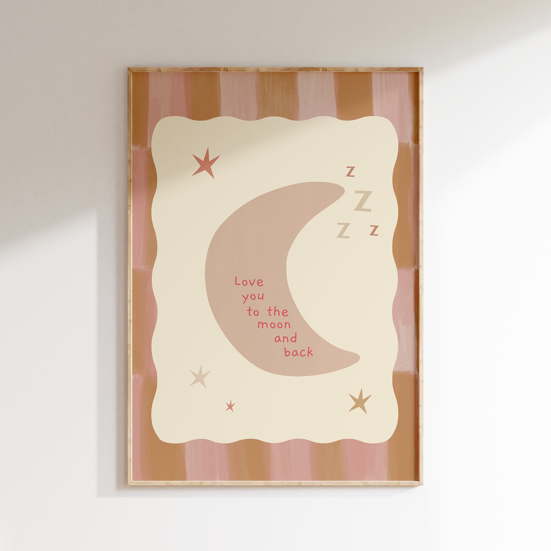 Kinderkamer poster - Moon & Back Droom | beige