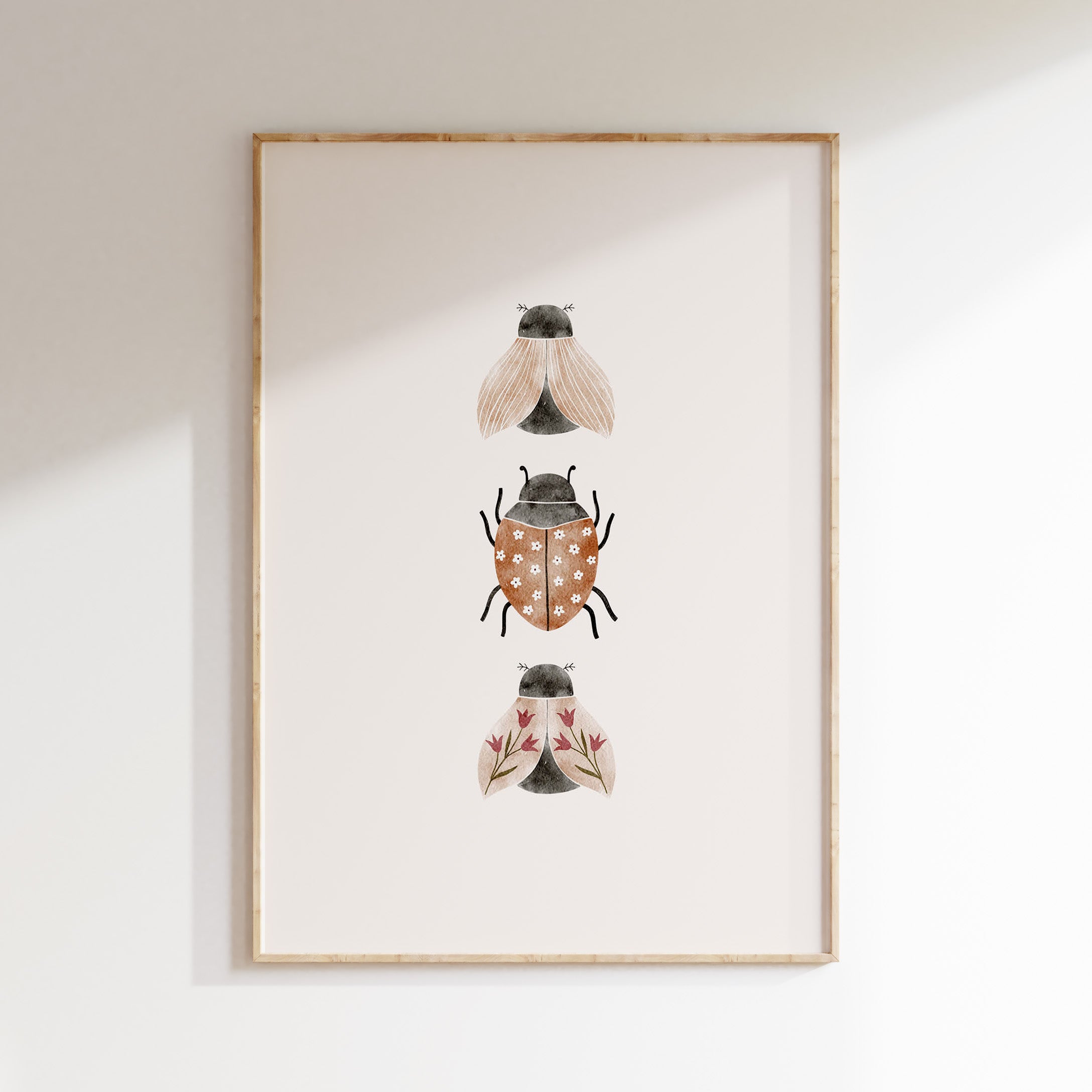 Kinderkamer poster - Drie Botanische Insecten | Spring Garden