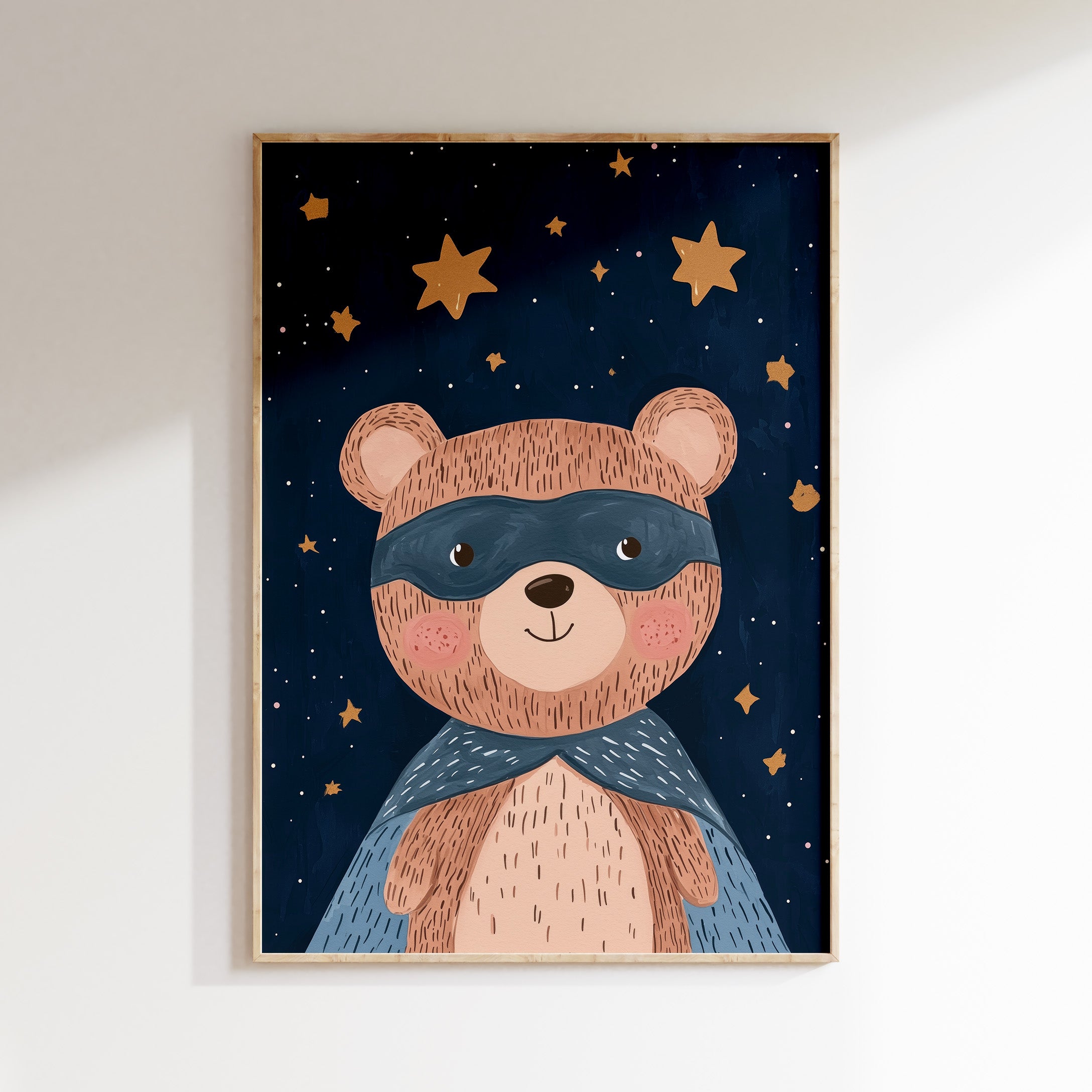Children's room print - Superhero Bear