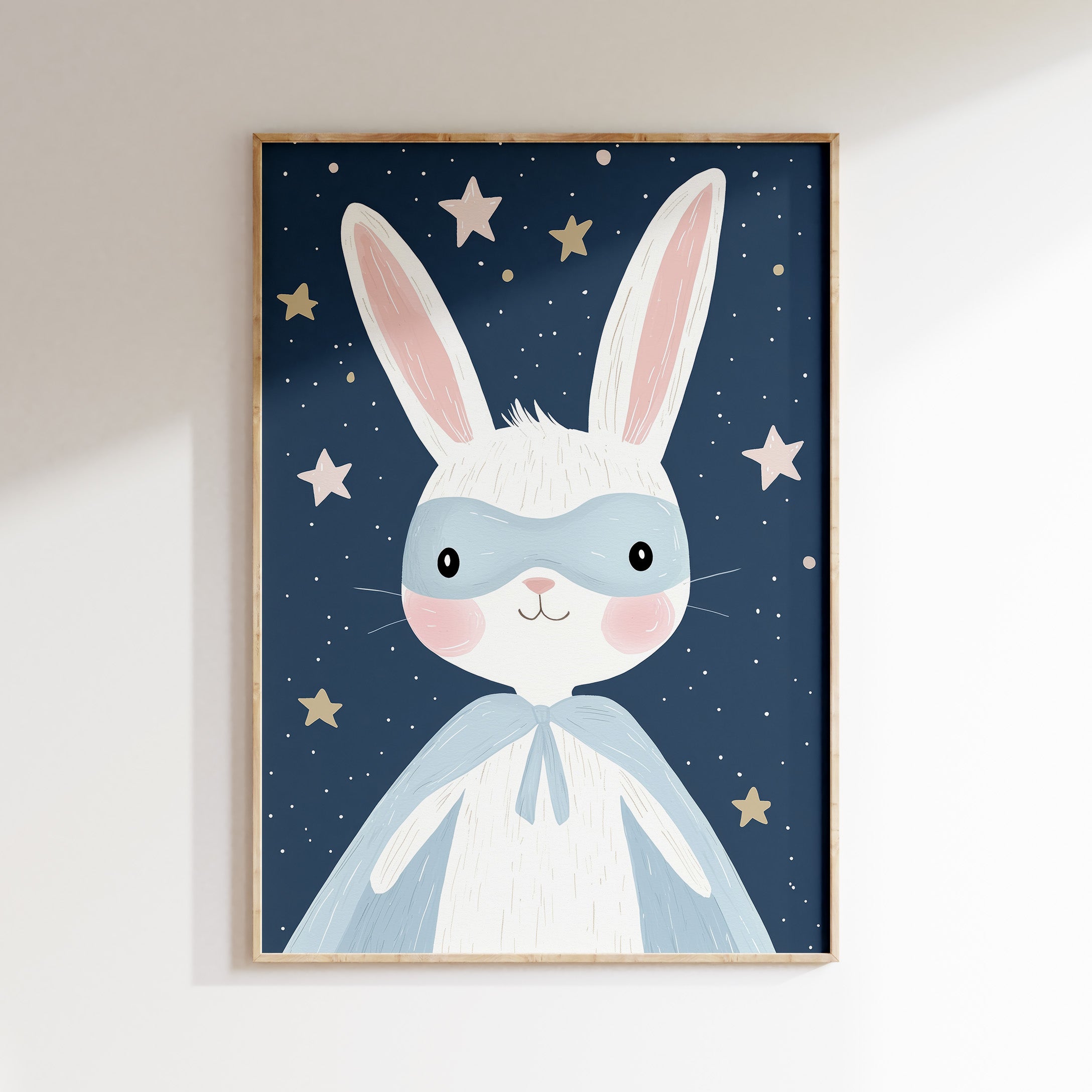 Children's room print - Superhero Rabbit