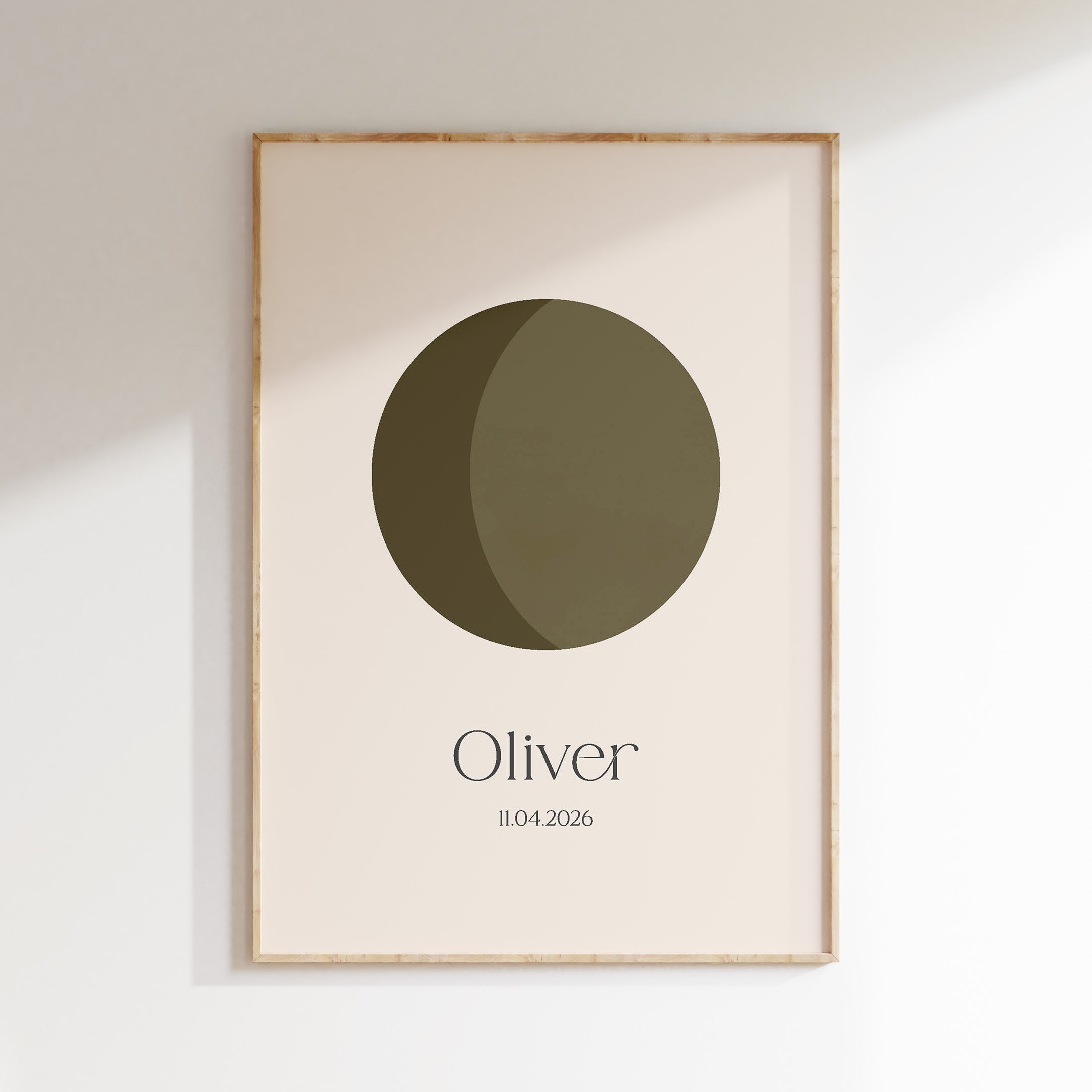 Maanstand poster - Minimal olive