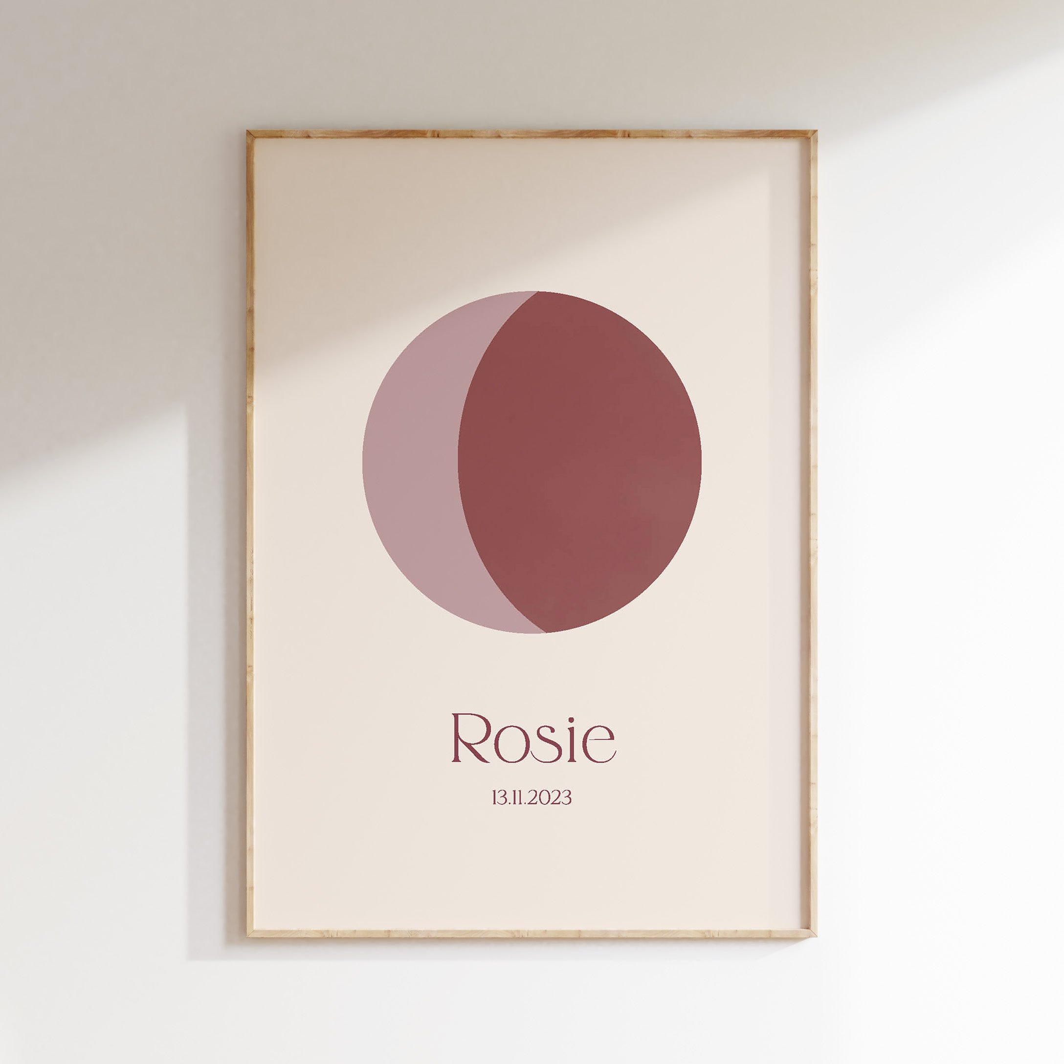 Maanstand poster - Minimal blush
