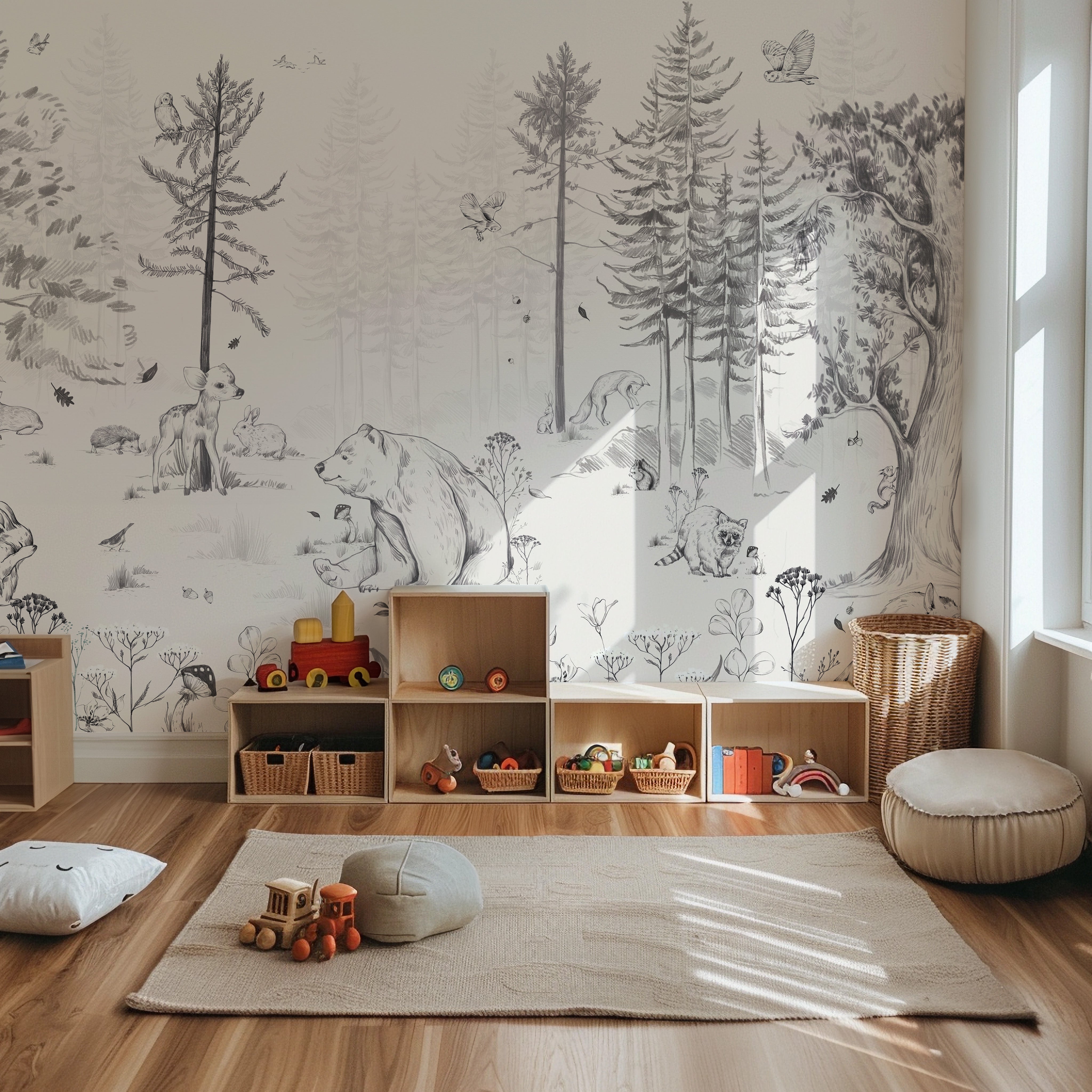 Collage behang Into the Forest