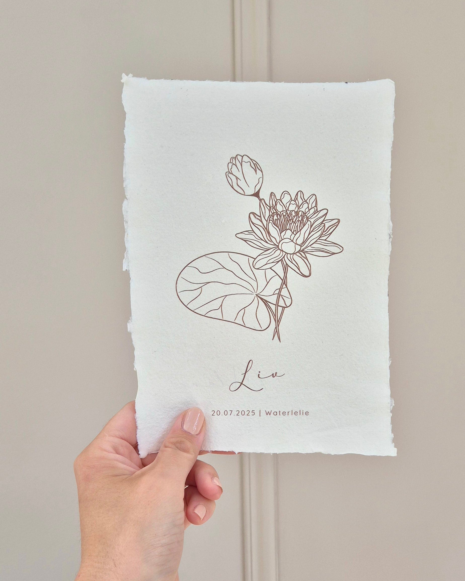 poster geboortebloem juli - waterlelie