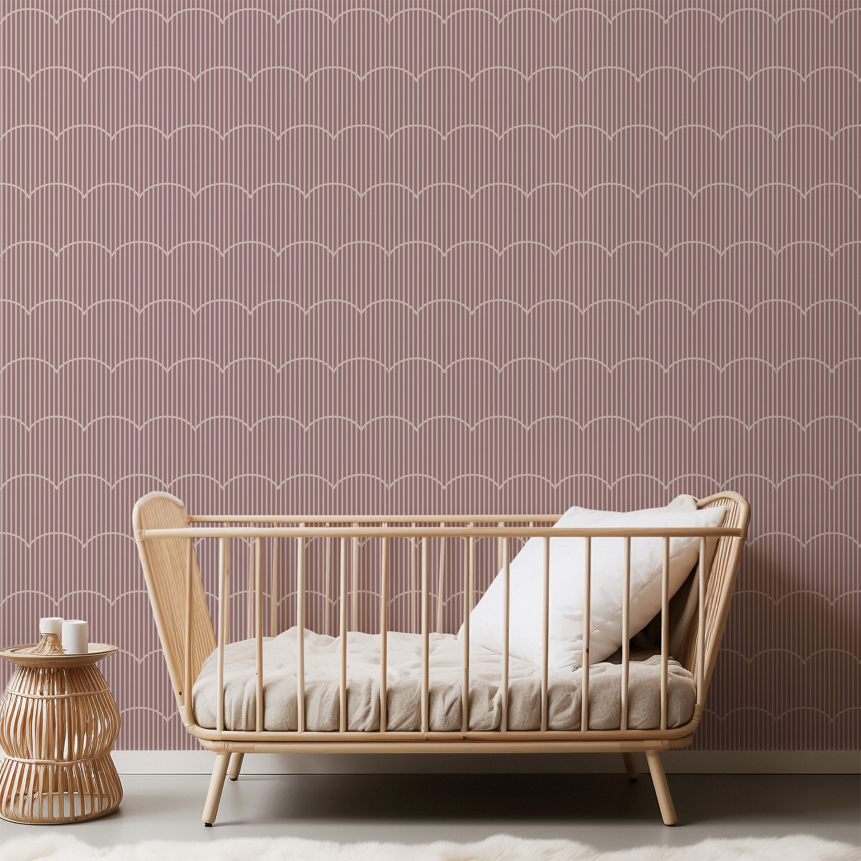 Wallpaper Retro Waves - eggplant