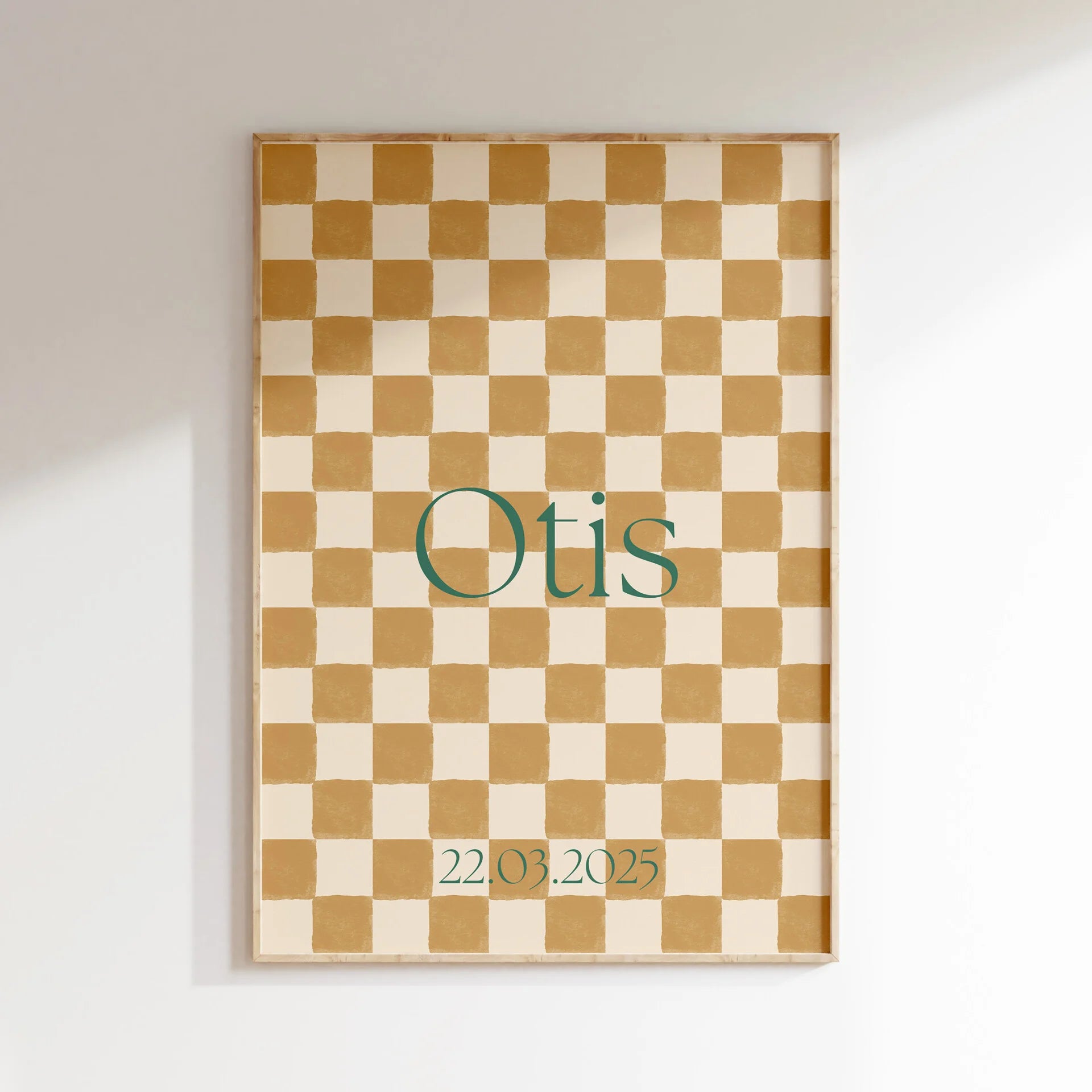 Birth poster Checkered Checkered | brown