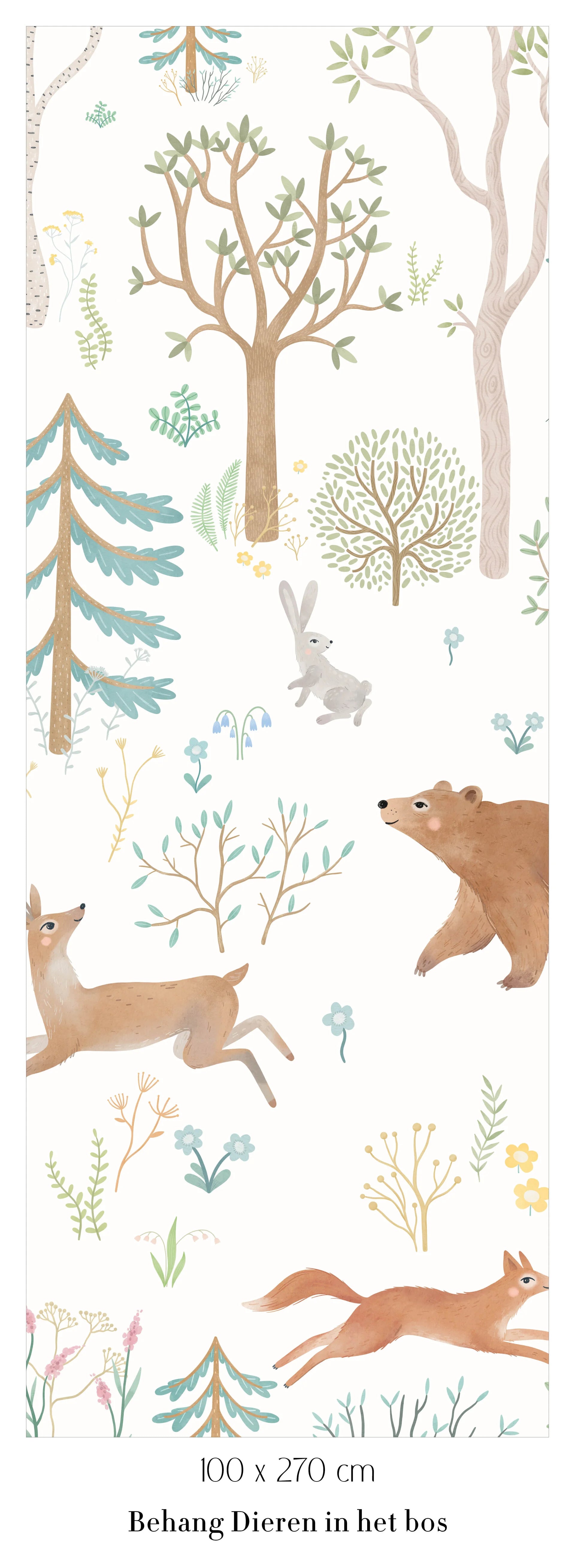 Collage behang Dieren in het bos