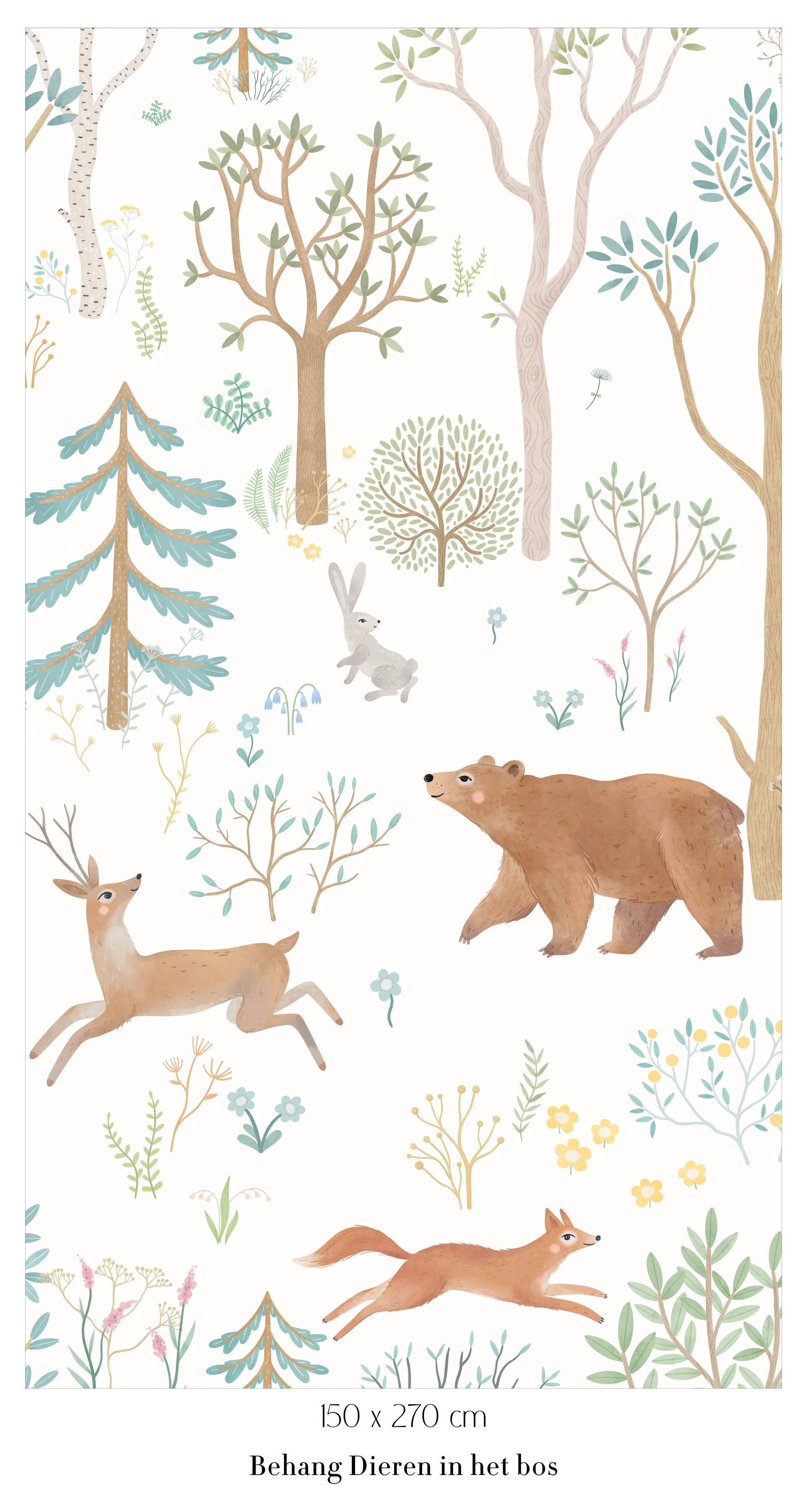 Collage behang Dieren in het bos