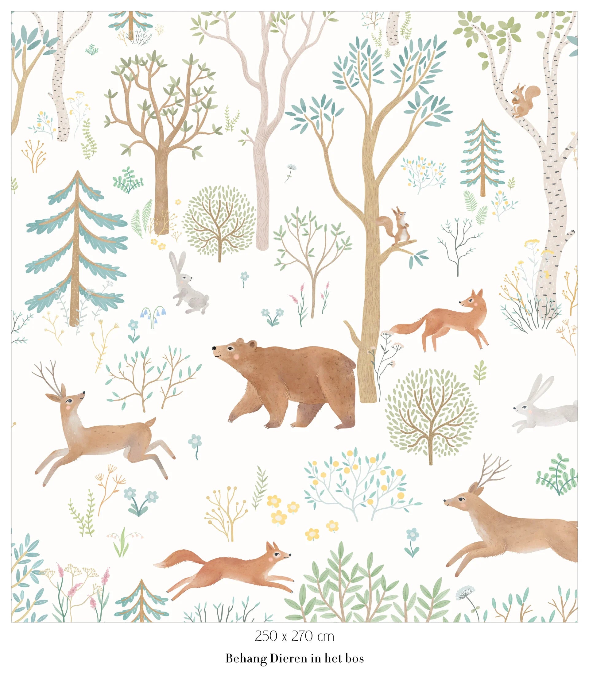 Collage behang Dieren in het bos