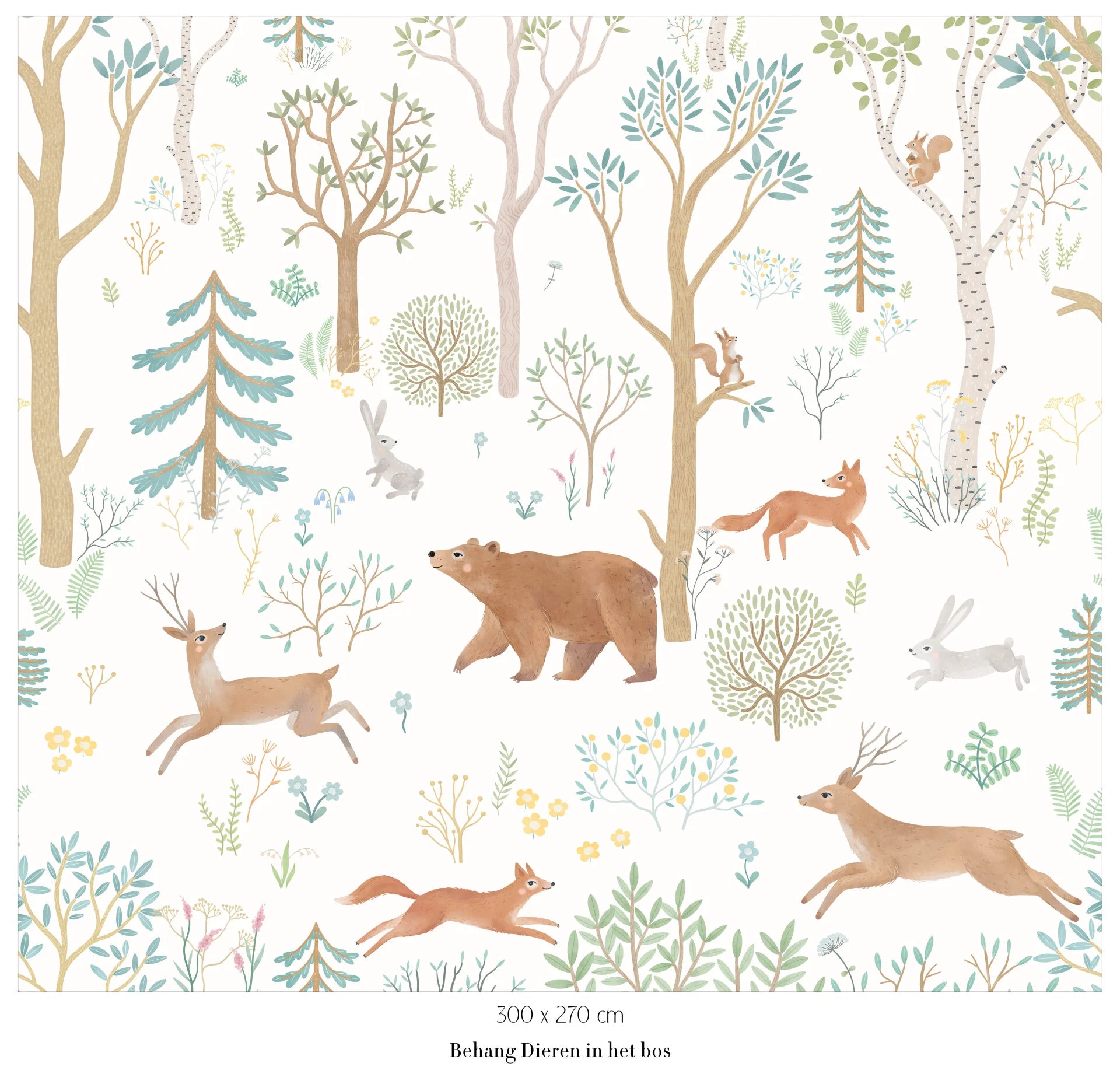 Collage behang Dieren in het bos