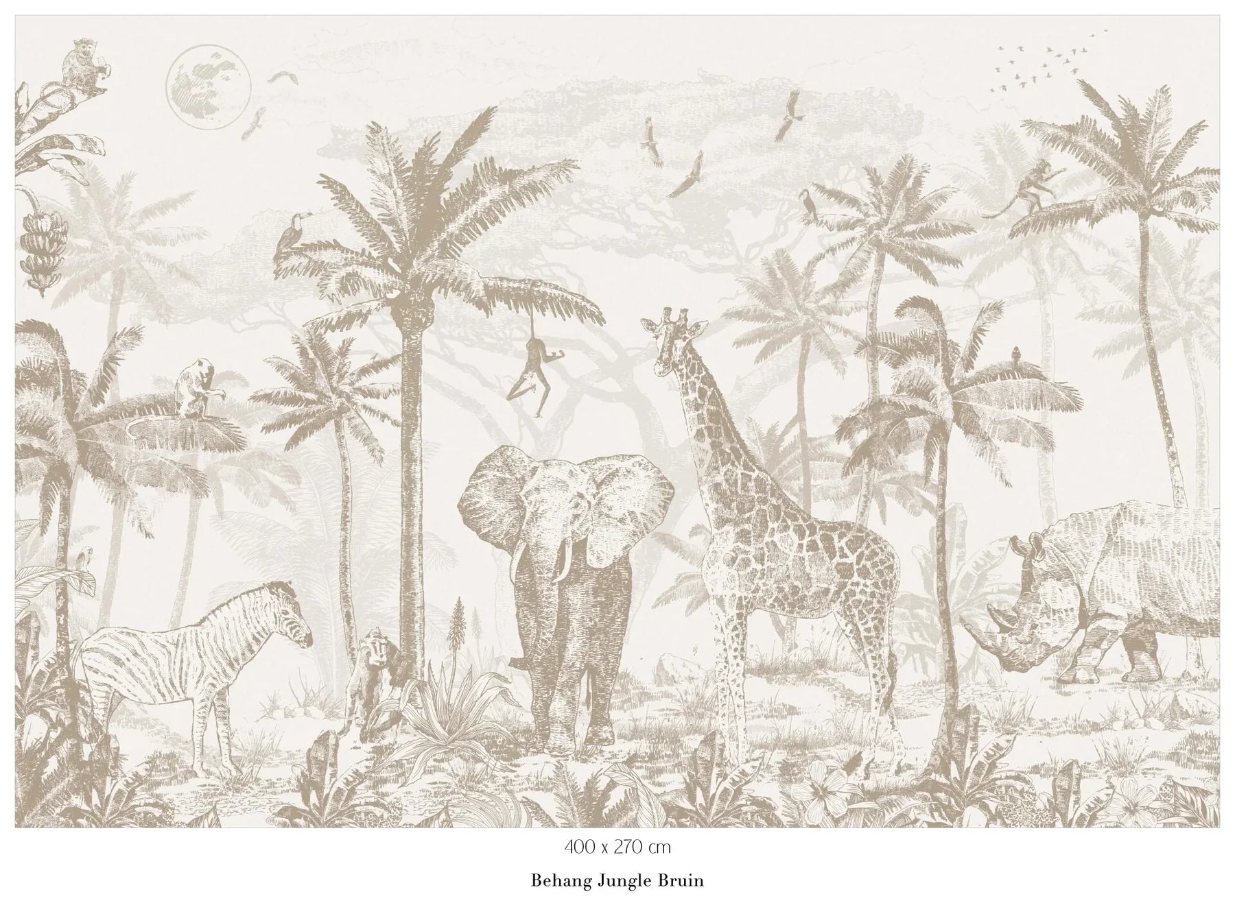 Collage wallpaper Jungle – brown (offer)