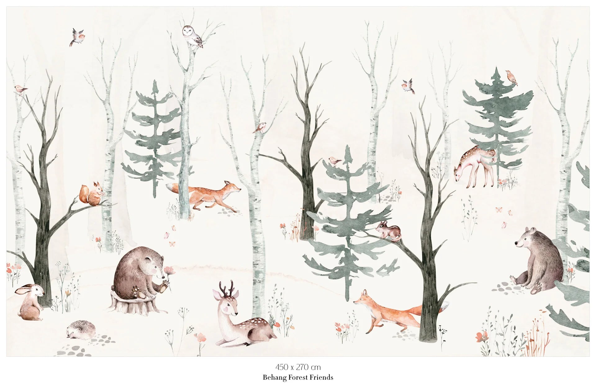 Collage behang Forest Friends