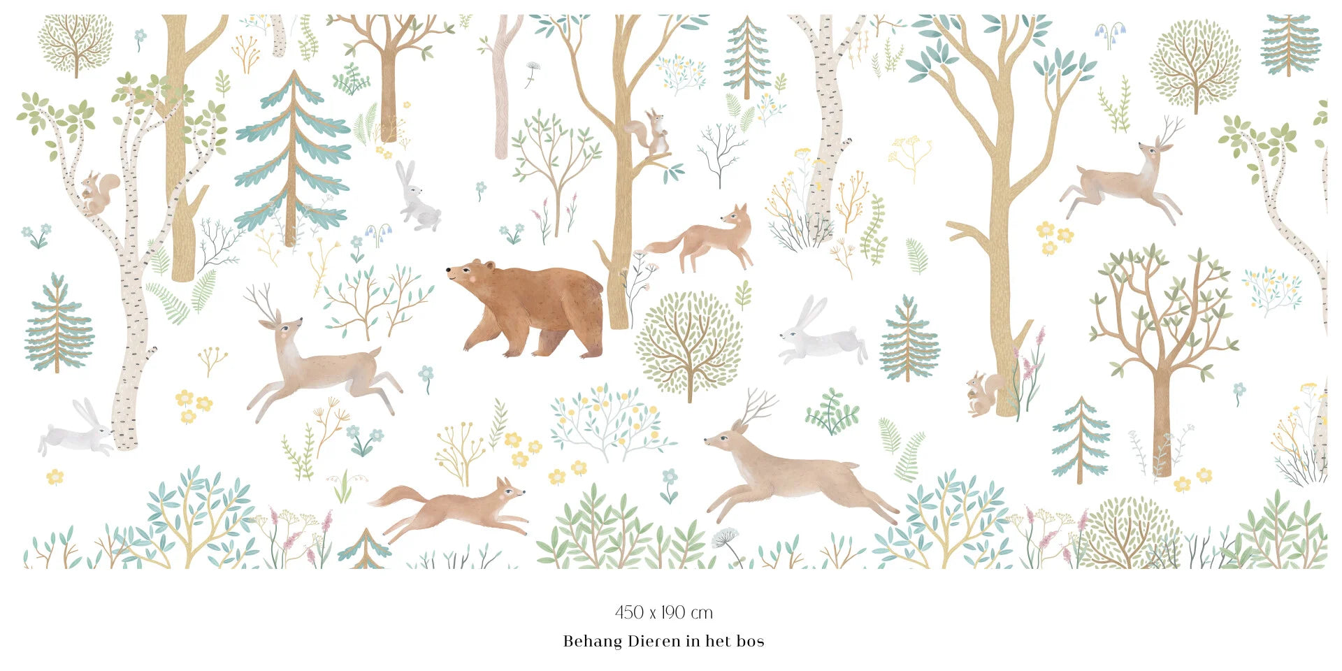 Collage behang Dieren in het bos