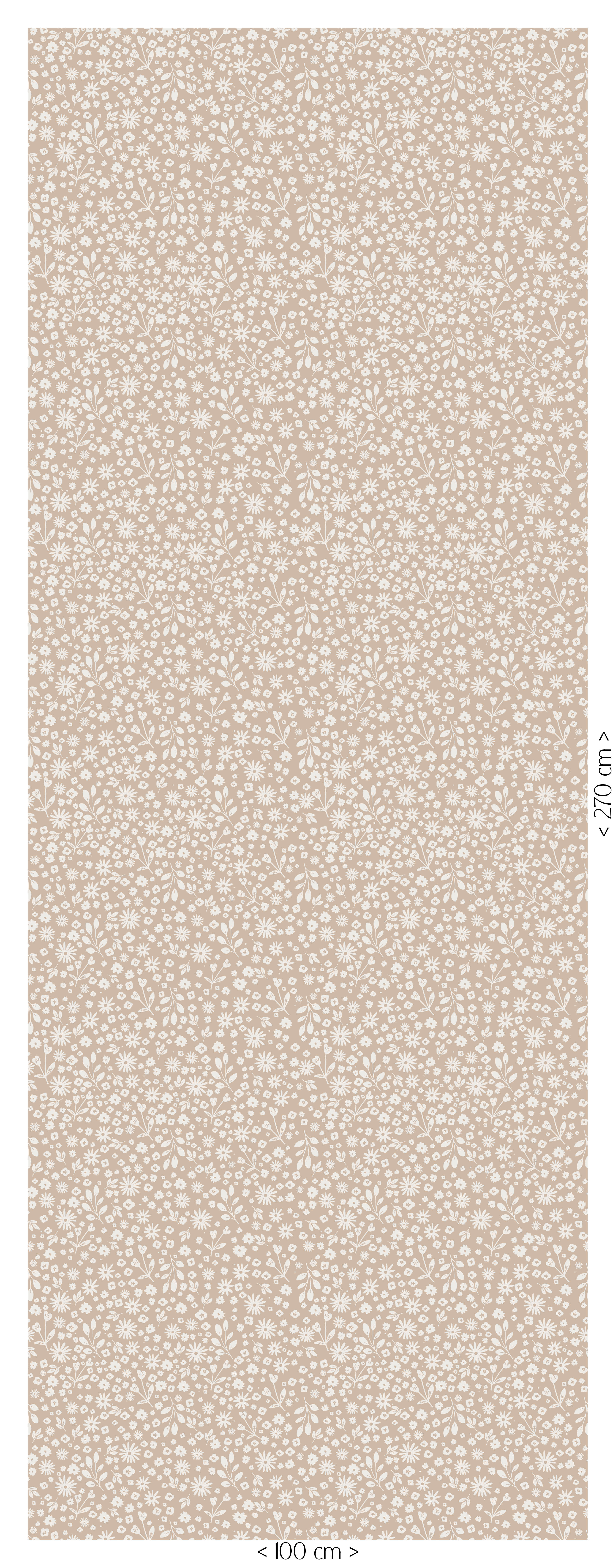 Behang Bloemenveld - beige
