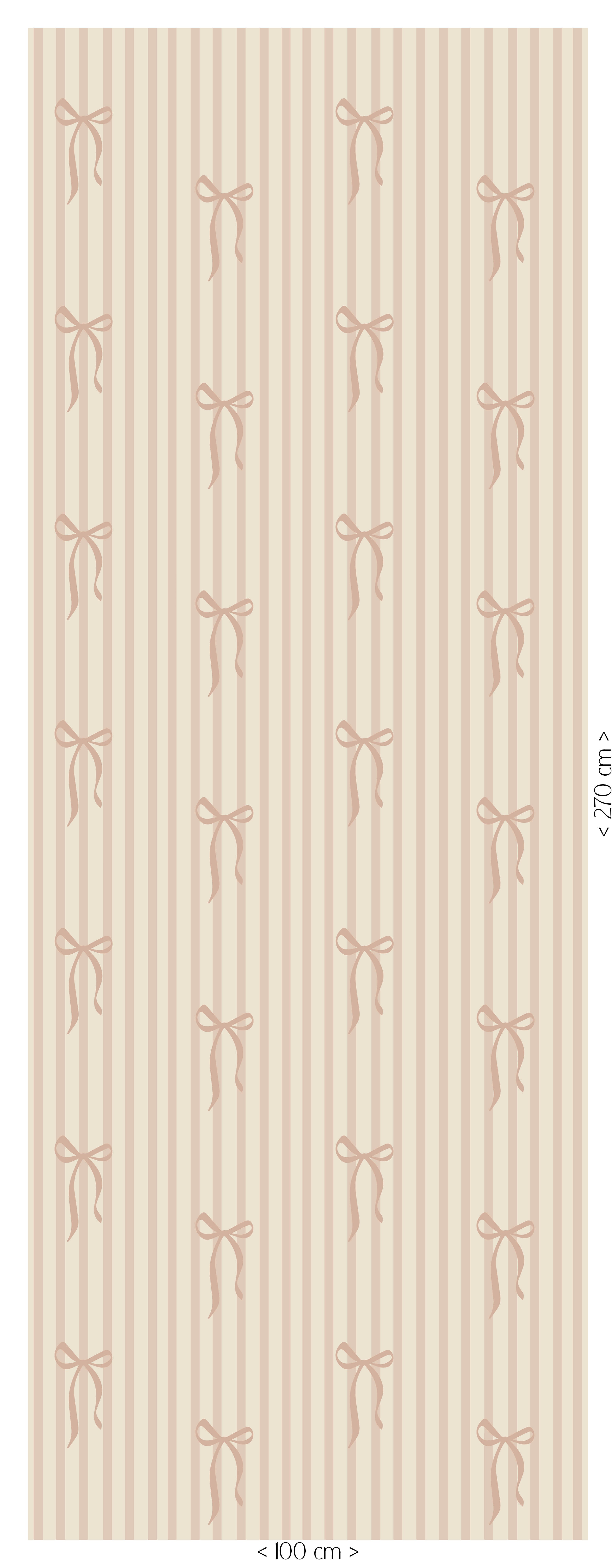 Behang Striped Bows - beige