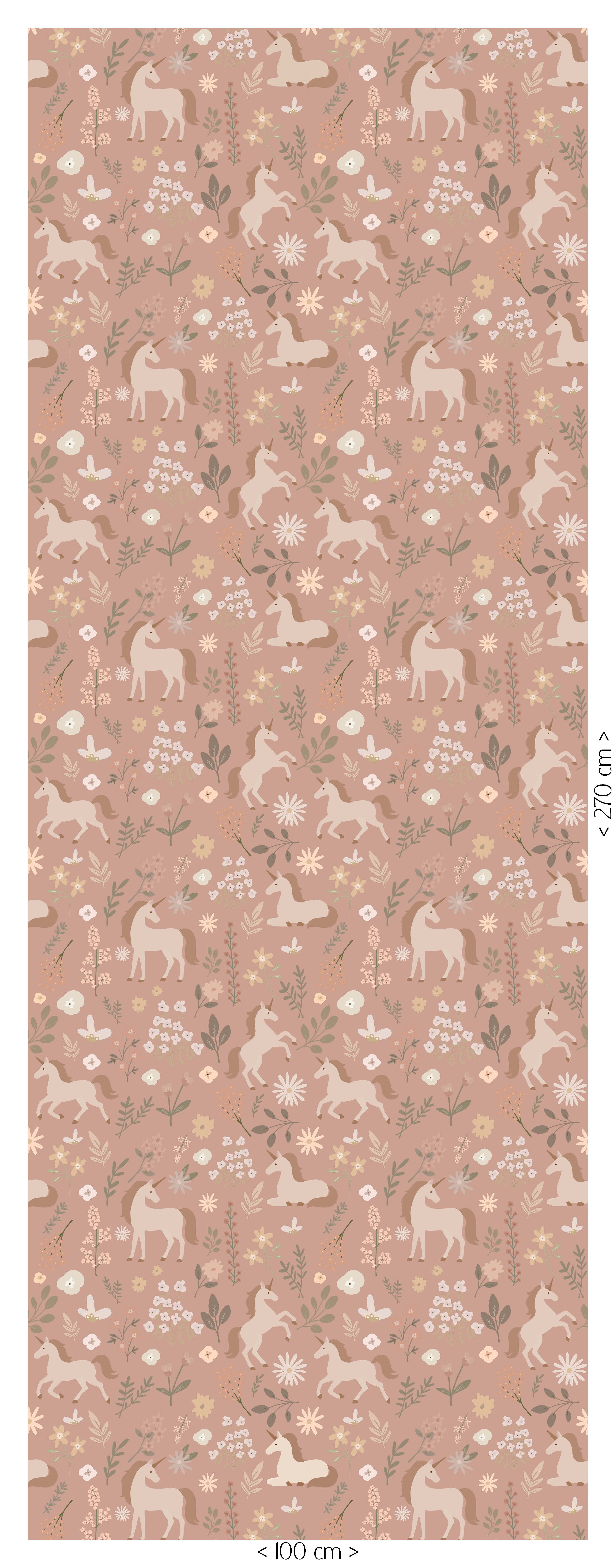 Behang Unicorns - terra blush