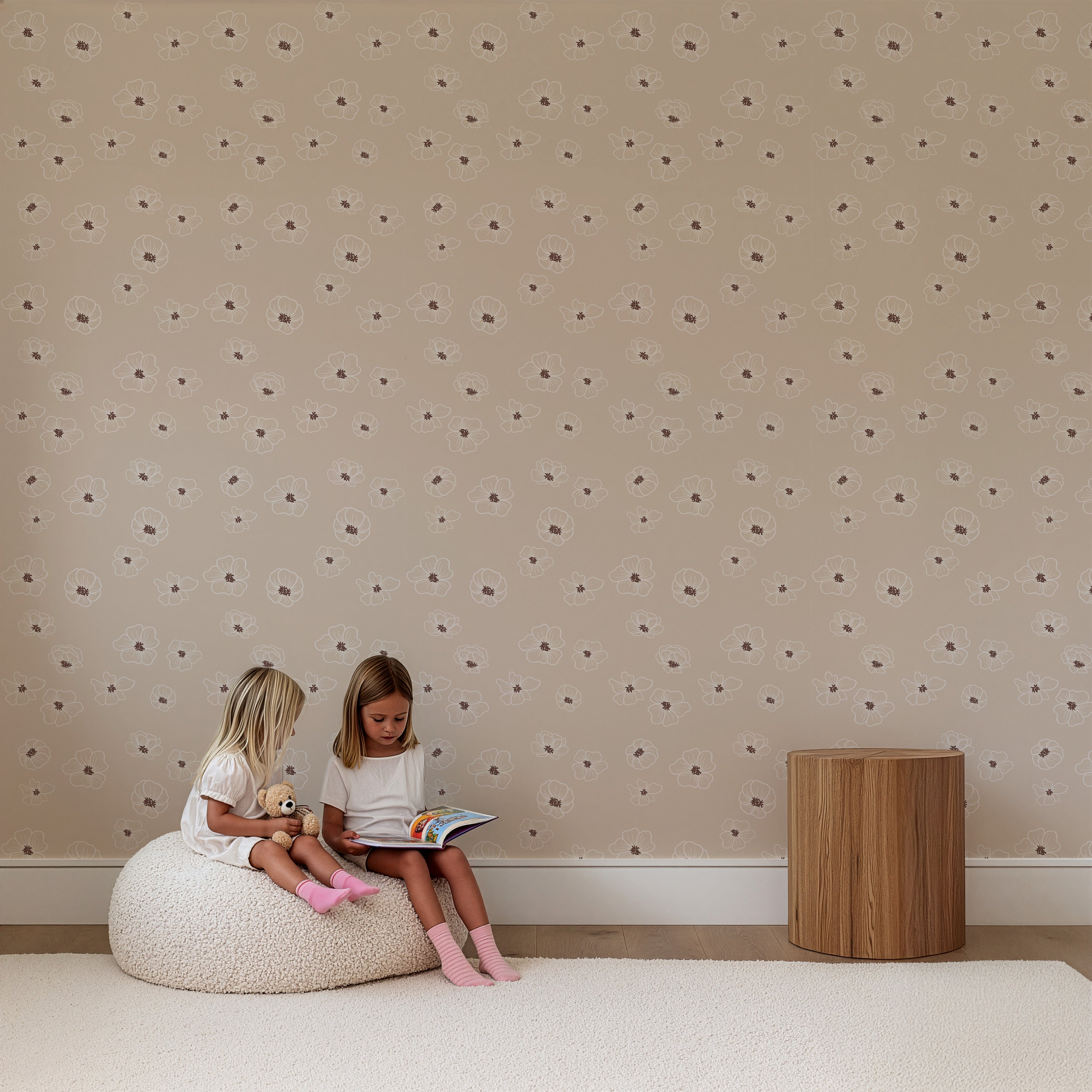 Wallpaper Floral - beige