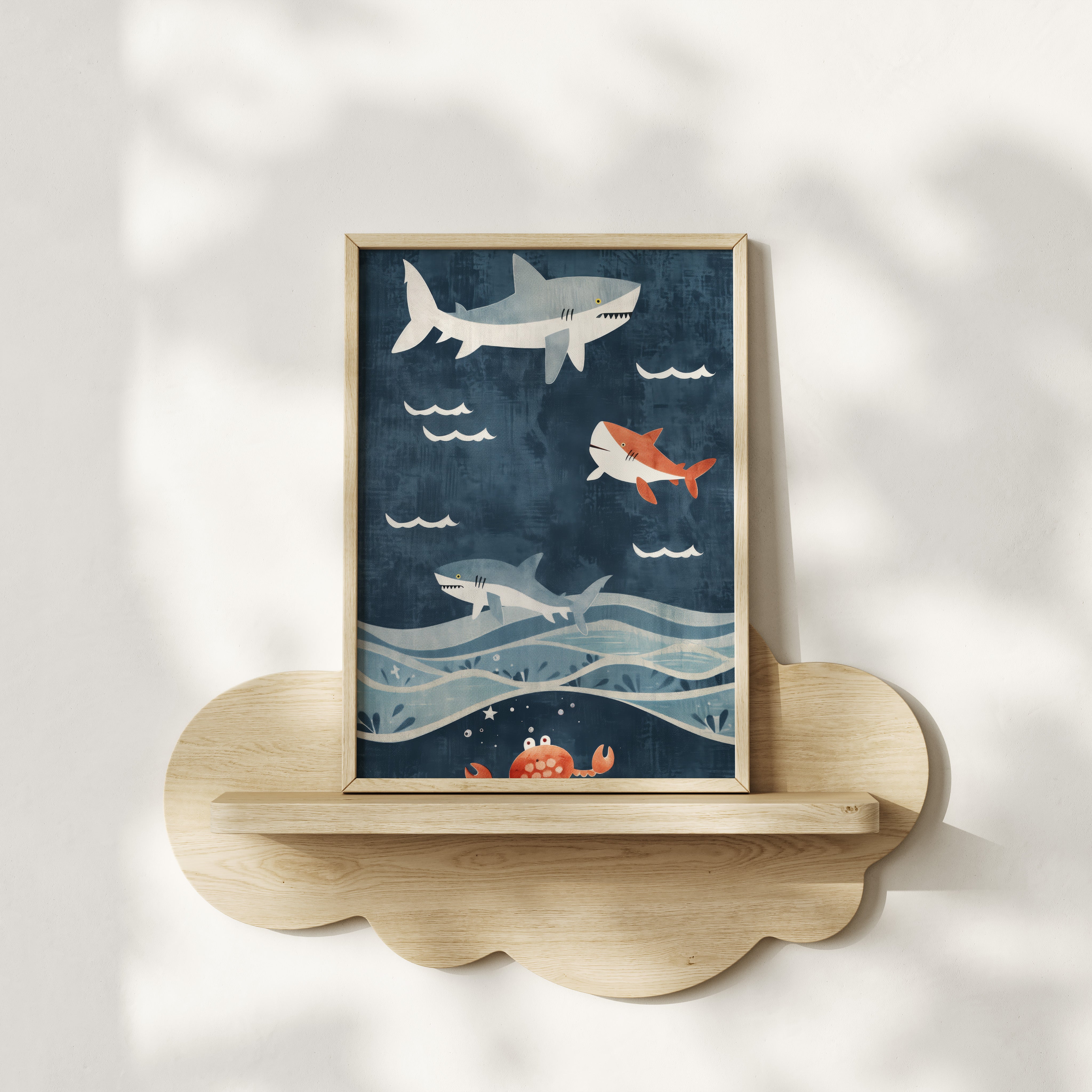 Children's room print - Sharks & Sea