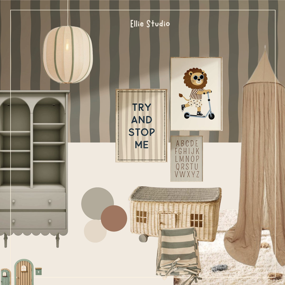 Kinderkamer inspiratie: Vintage Green & Wavy Stripes: Dé basis voor een stijlvolle jongenskamer