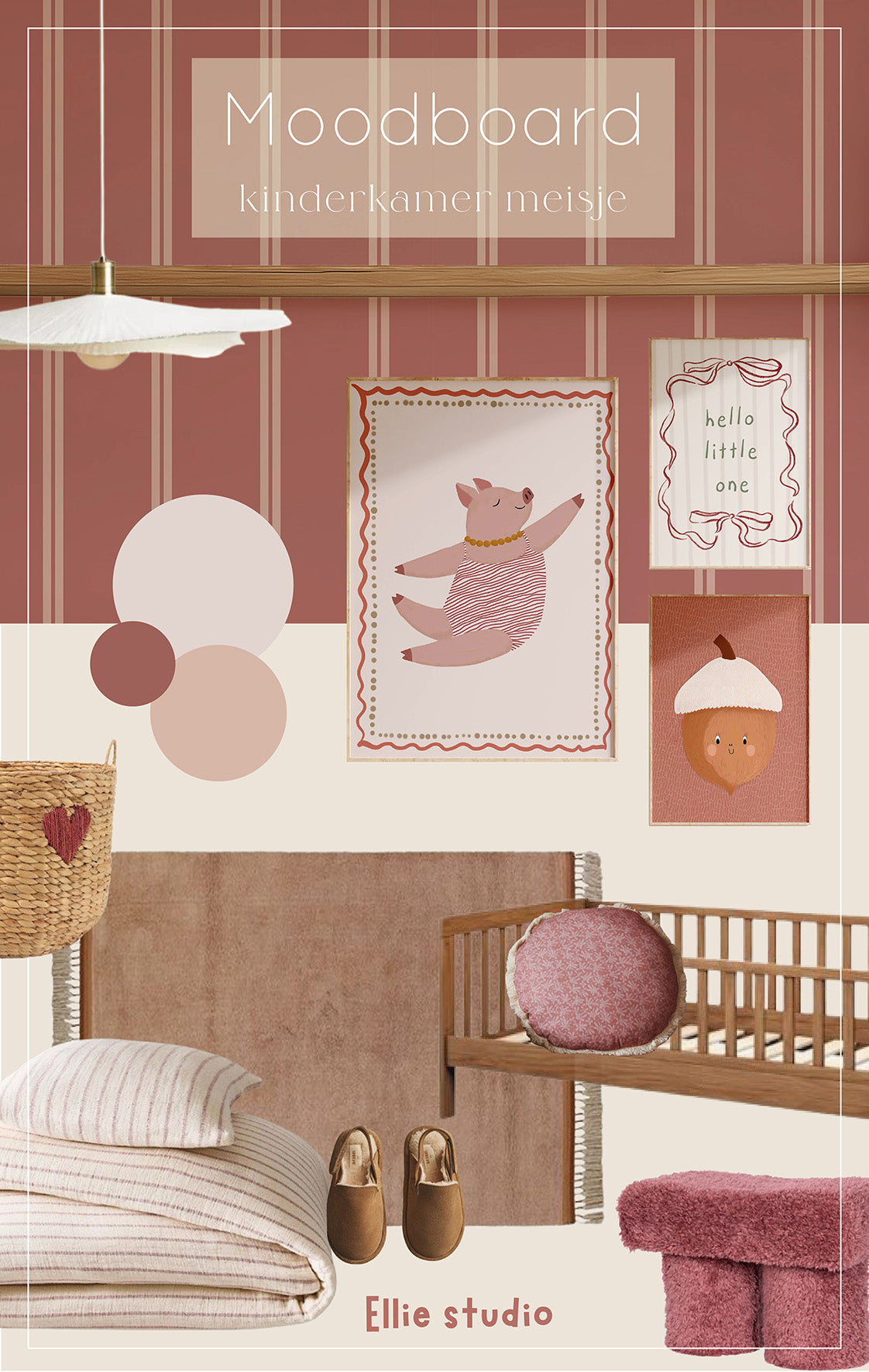 Kinderkamer inspiratie: Een romantische meisjeskamer met warme rozetinten
