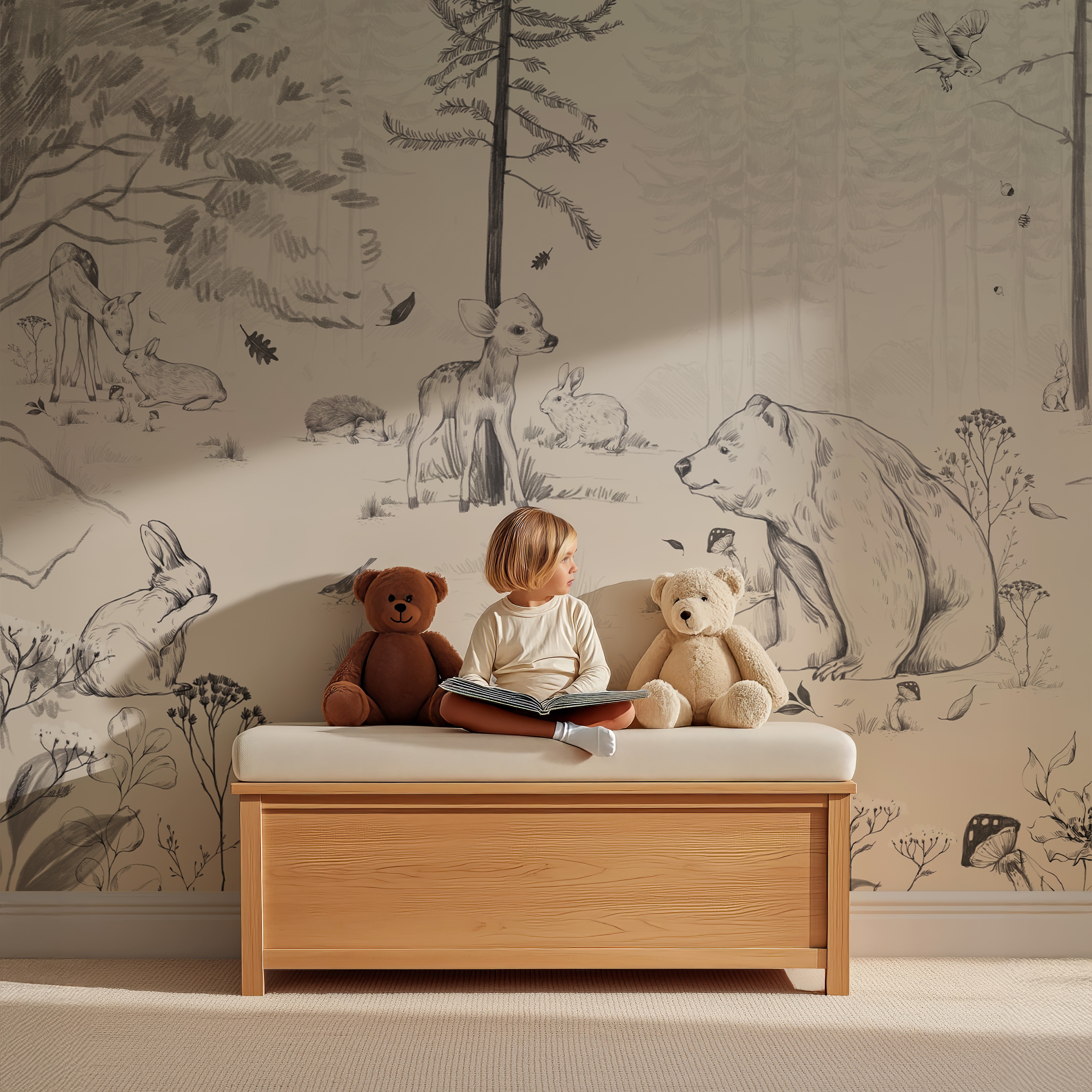 Collage behang Into the Forest