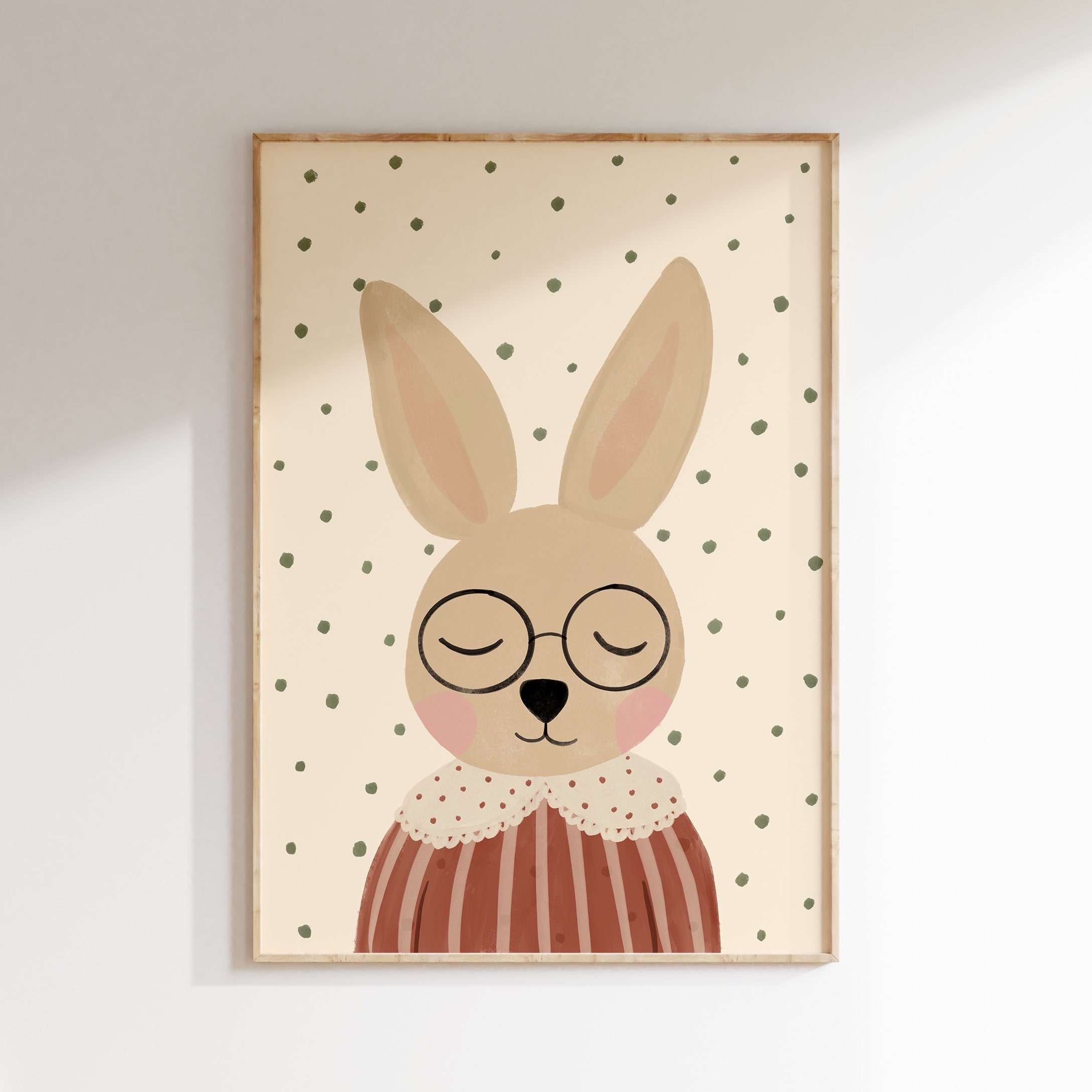 Children's room print - Bunny with glasses
