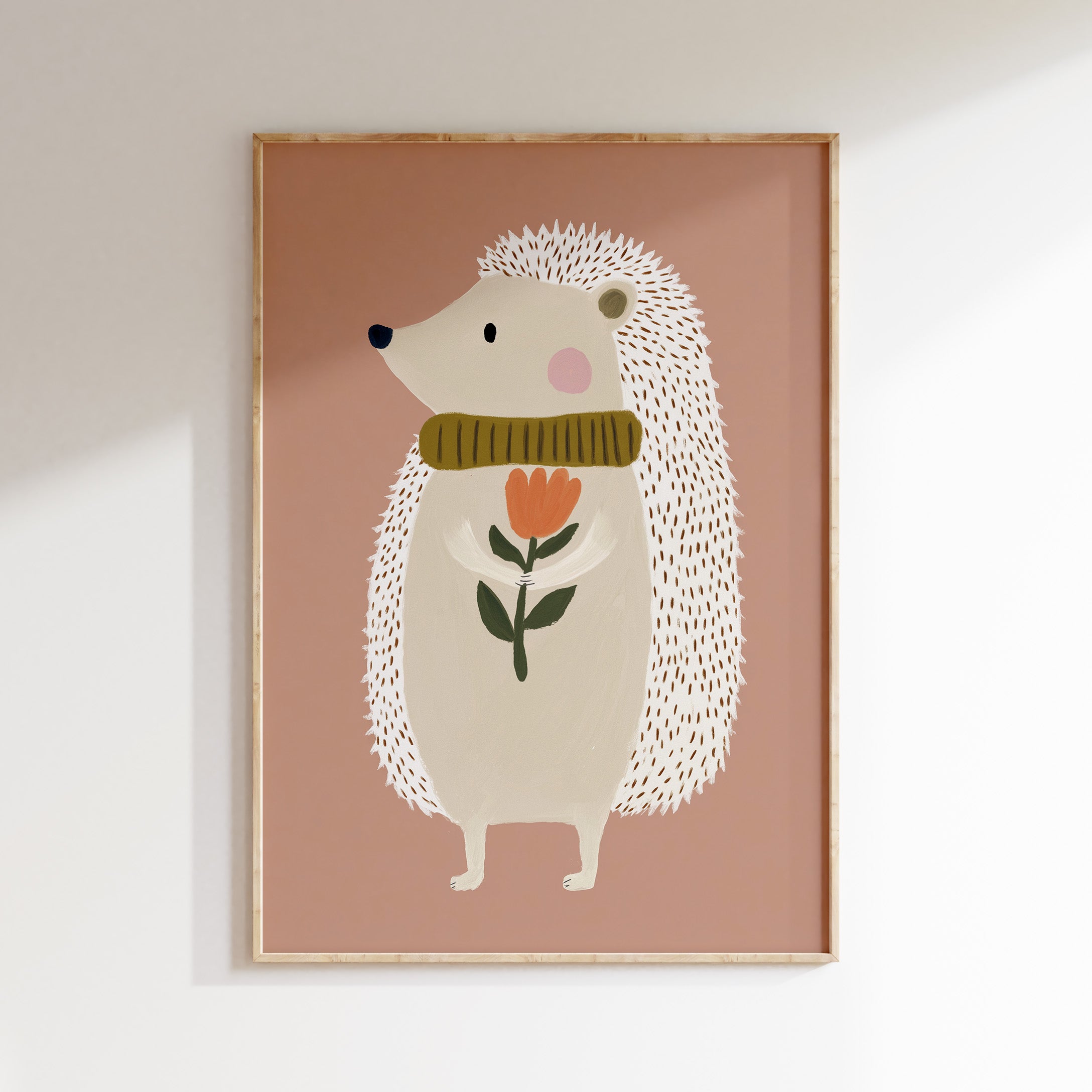 Nursery print - Hedgehog with Flower