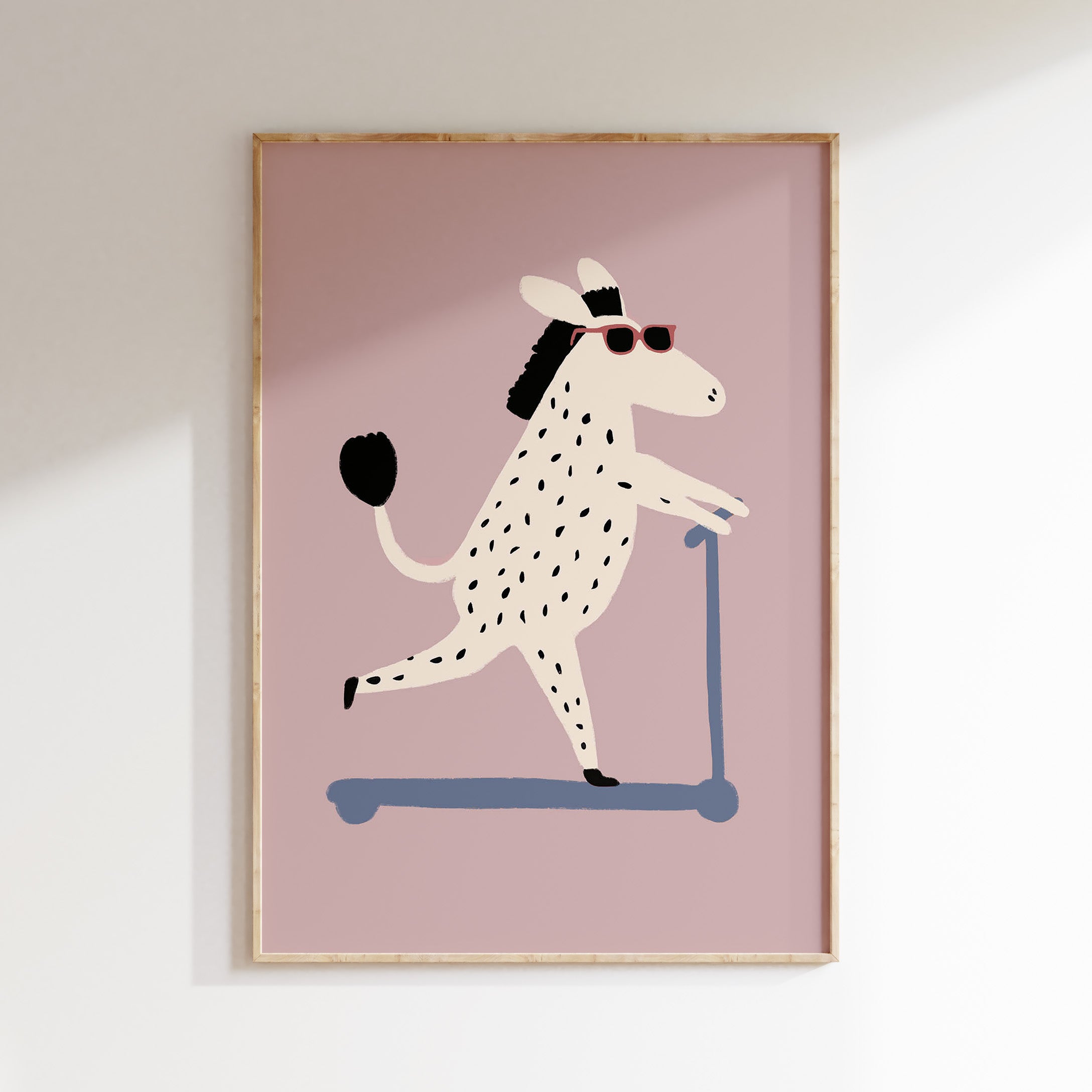 Children's room print - Zebra on a scooter