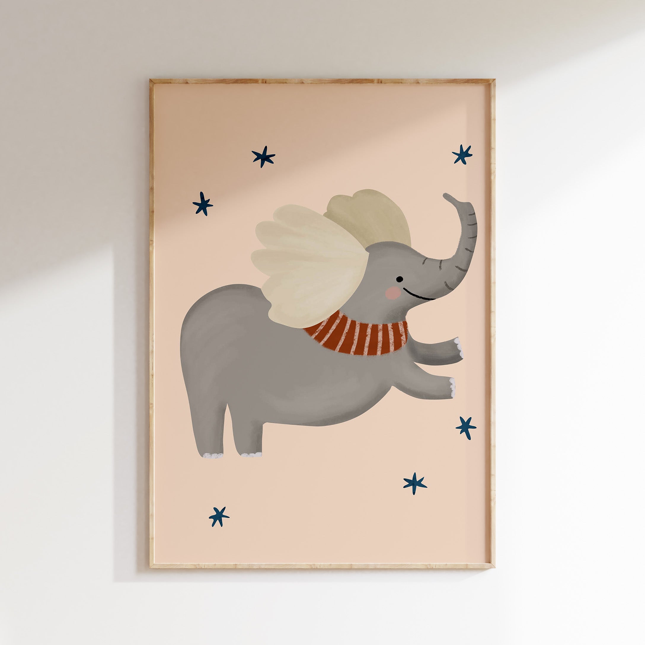 Children's room print - Flying elephant