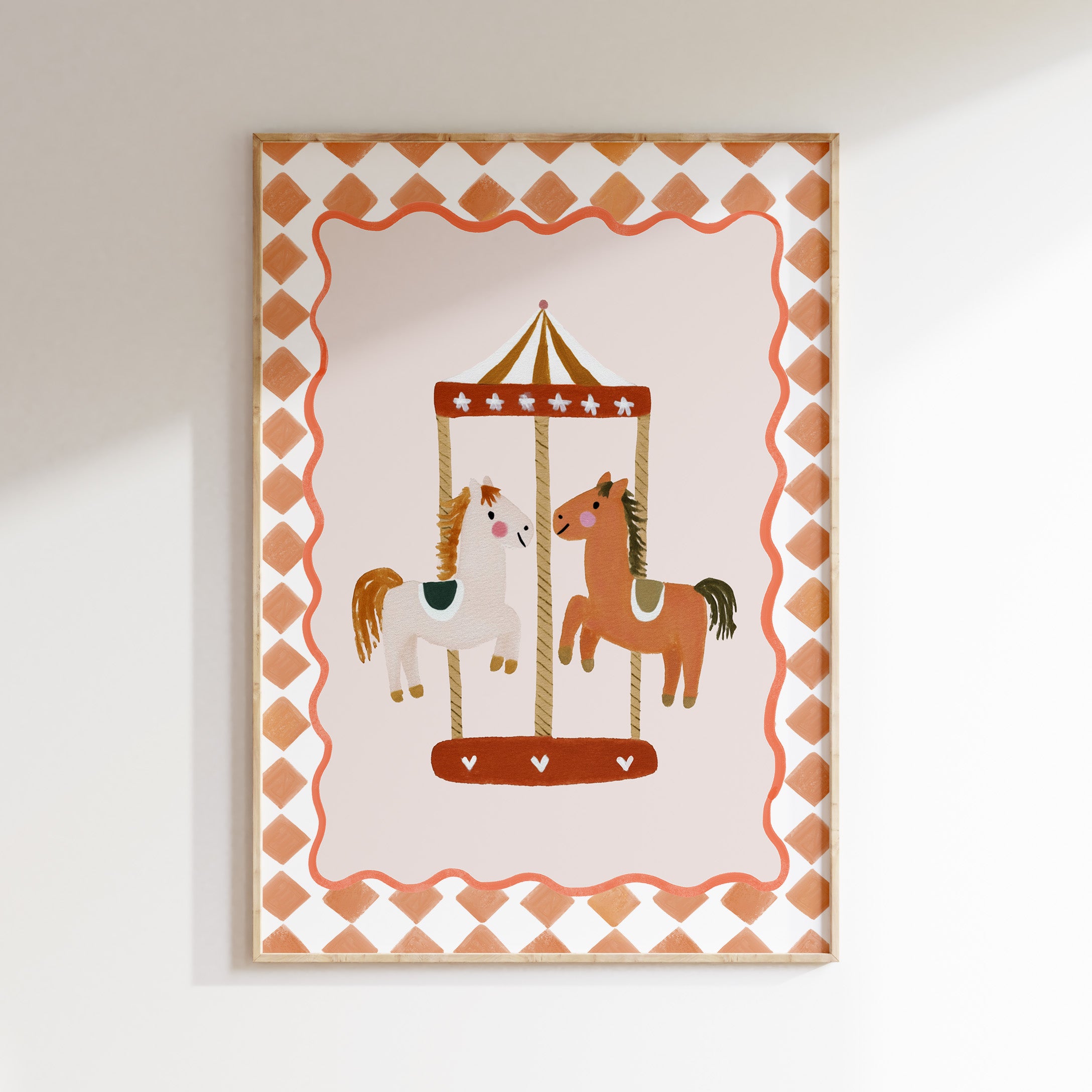 Nursery print - Retro merry-go-round