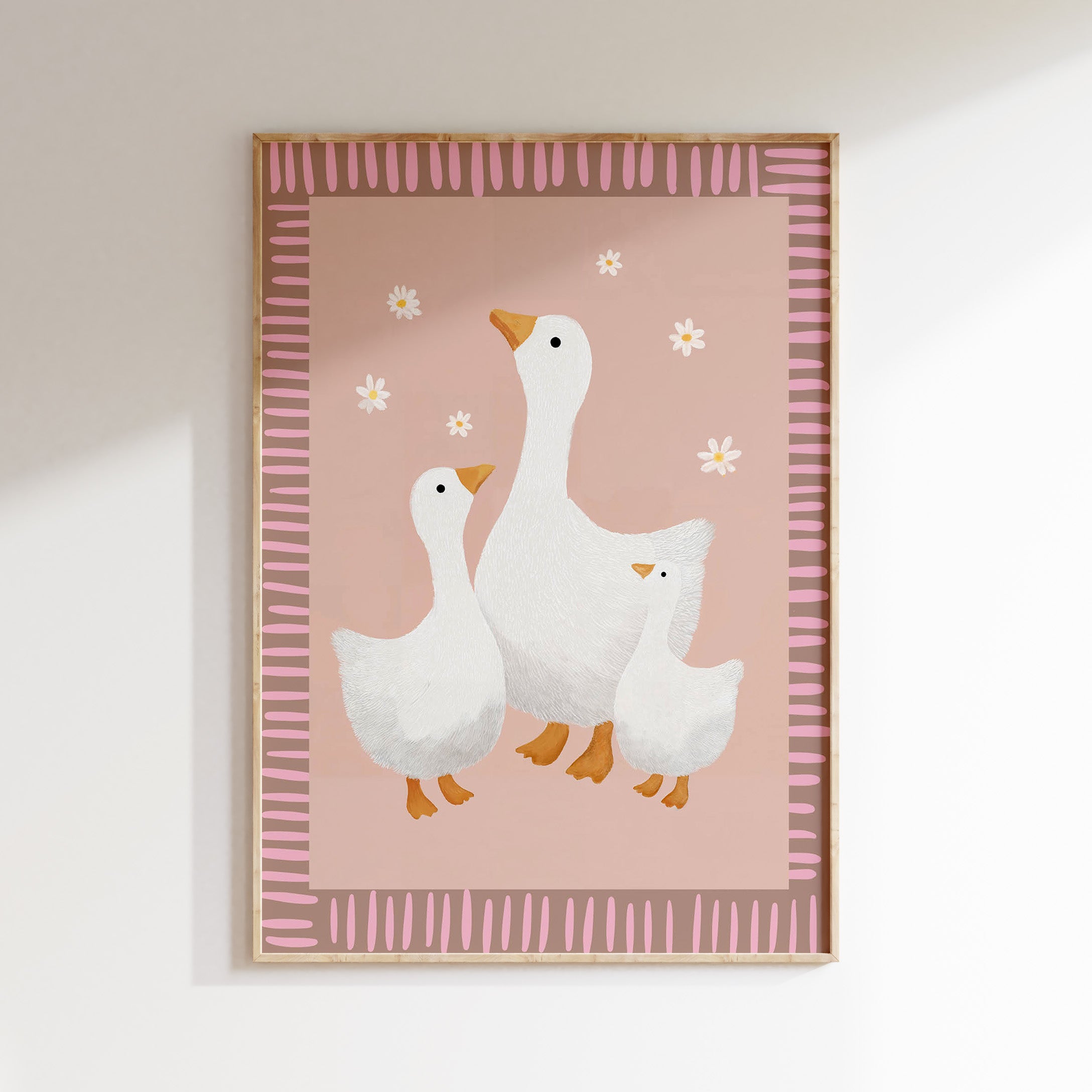 Children's room print – Retro goose family