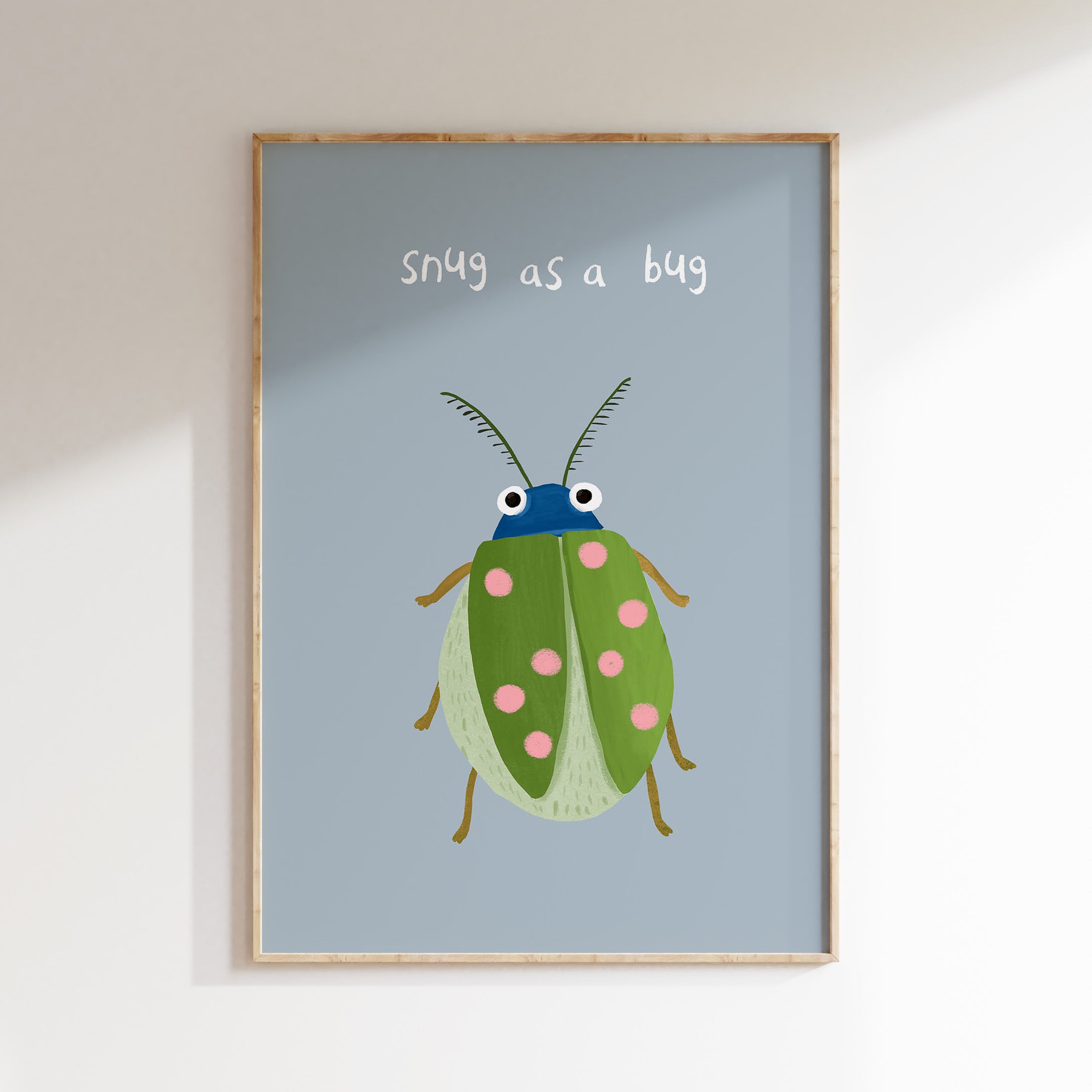 Children's room print - Snug as a bug