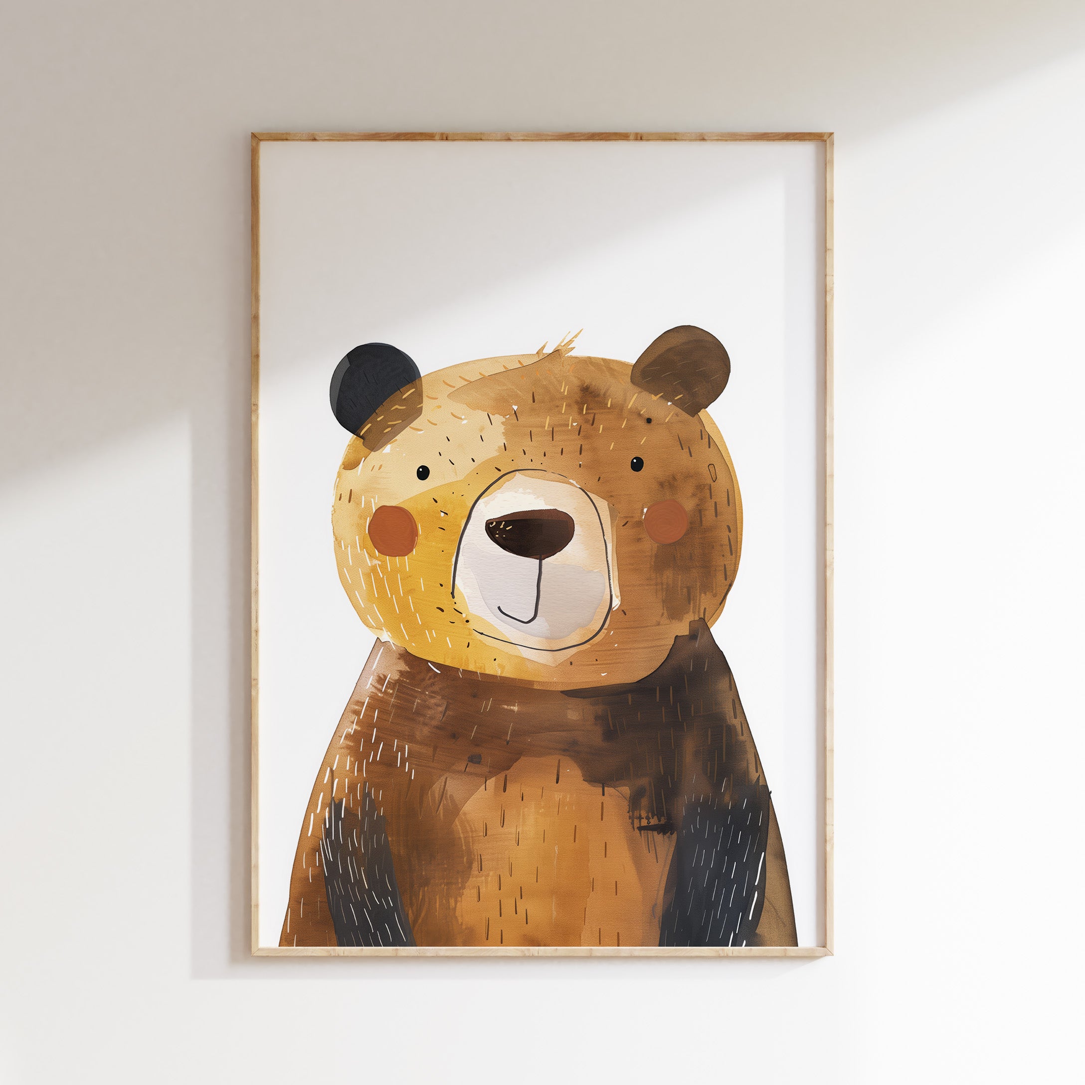 Kinderkamer print - Schattige beer