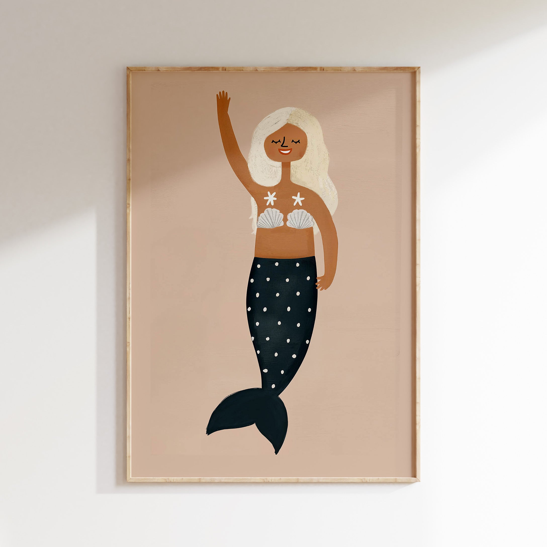 Kinderkamer print - Zeemeermin met schelpen