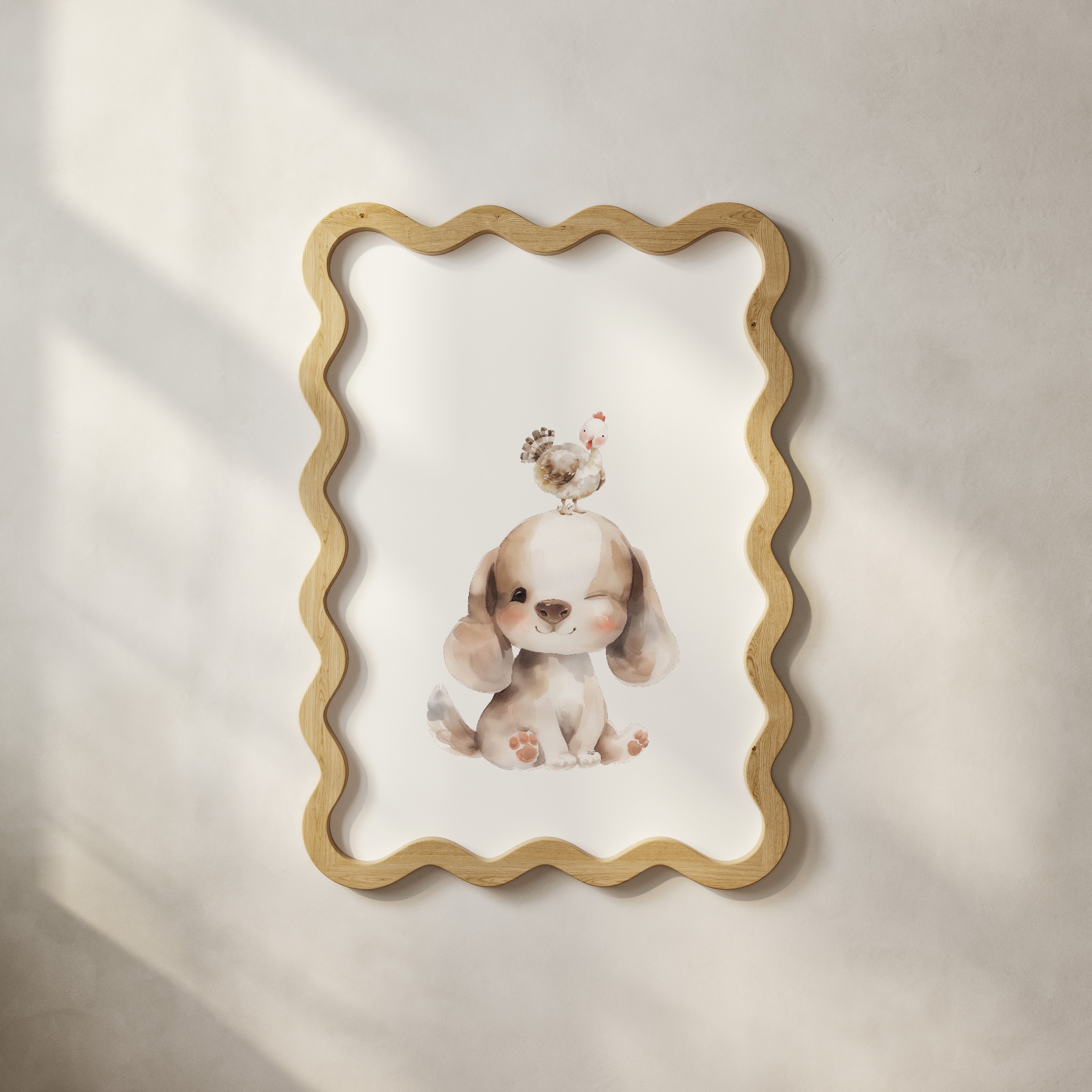 Kinderkamer poster - Hondje en Kalkoen | Boerderij