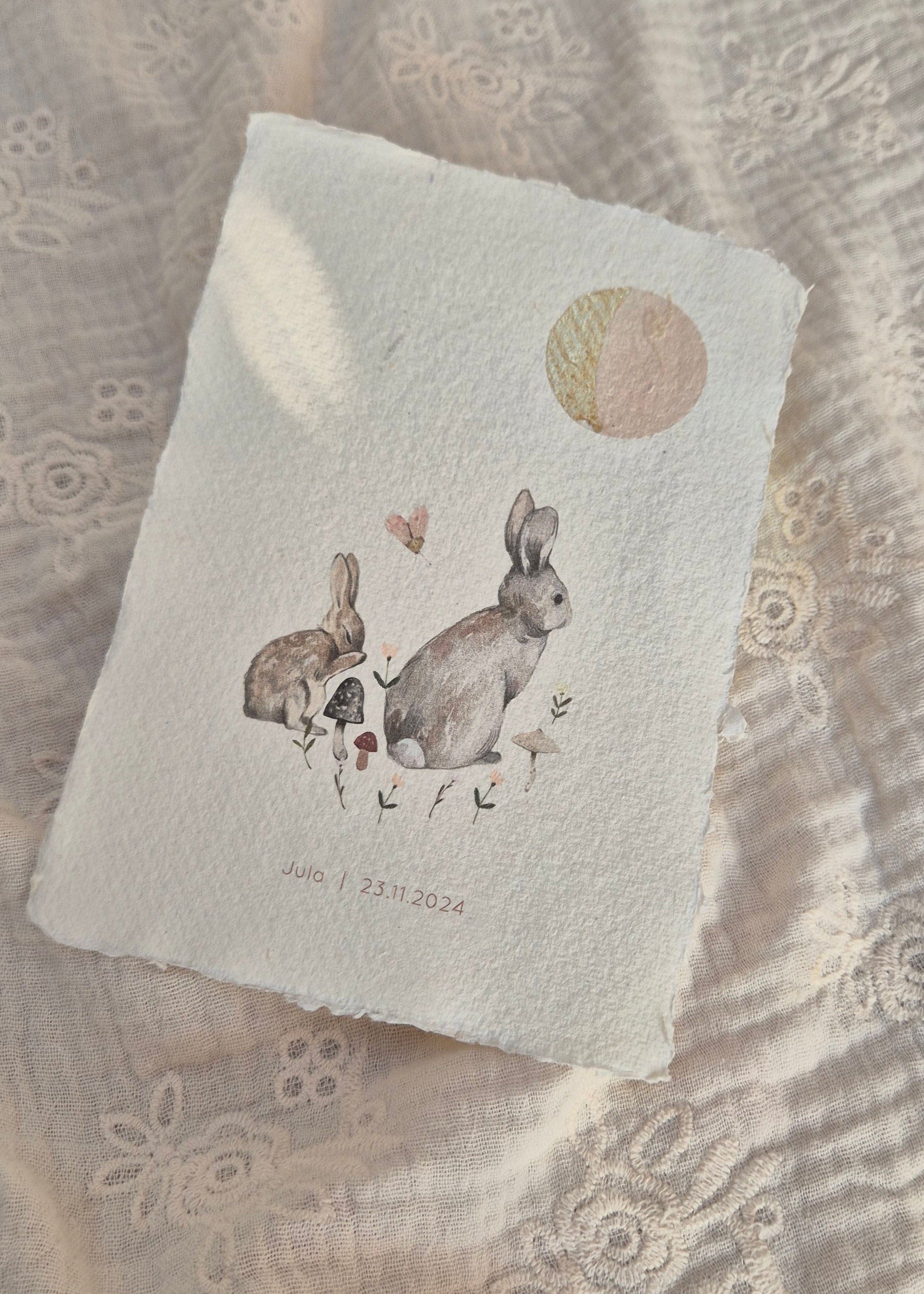 Maanstand poster - Konijntjes