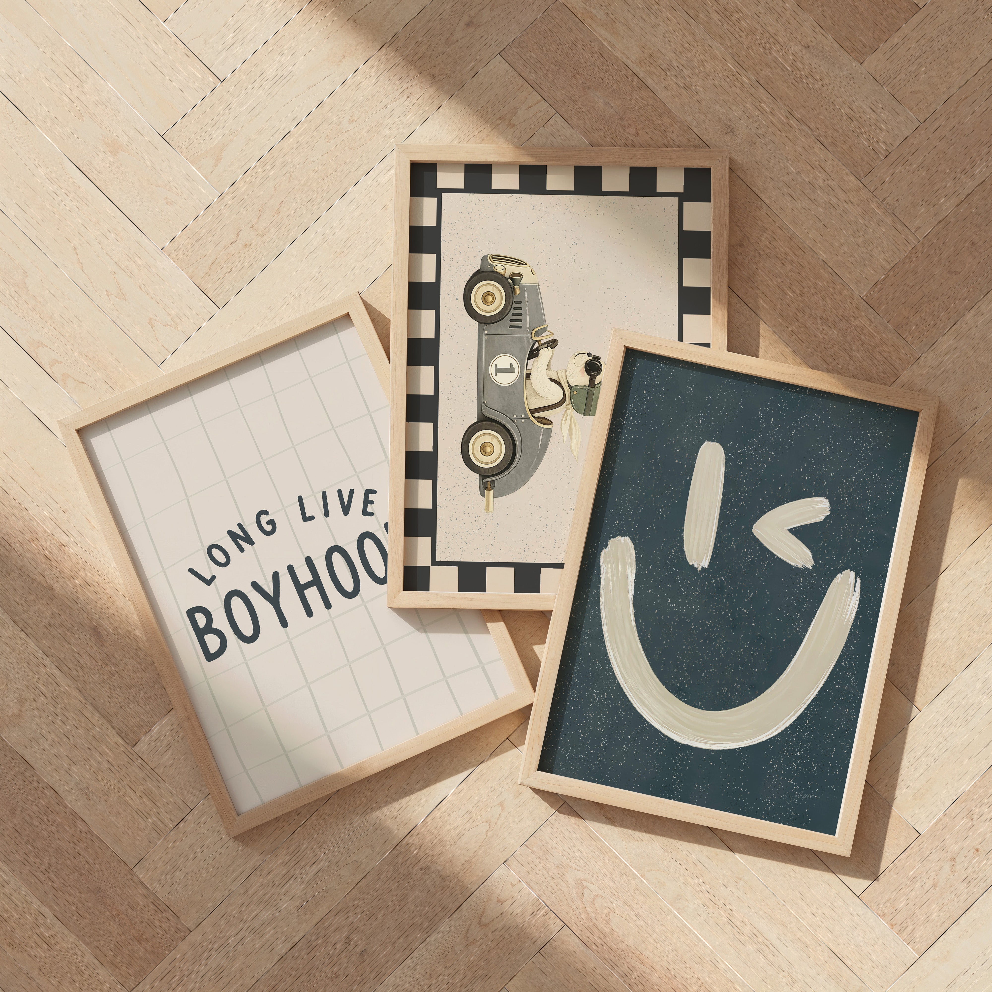 Kinderkamer poster - Knipoog Smiley | royal blue