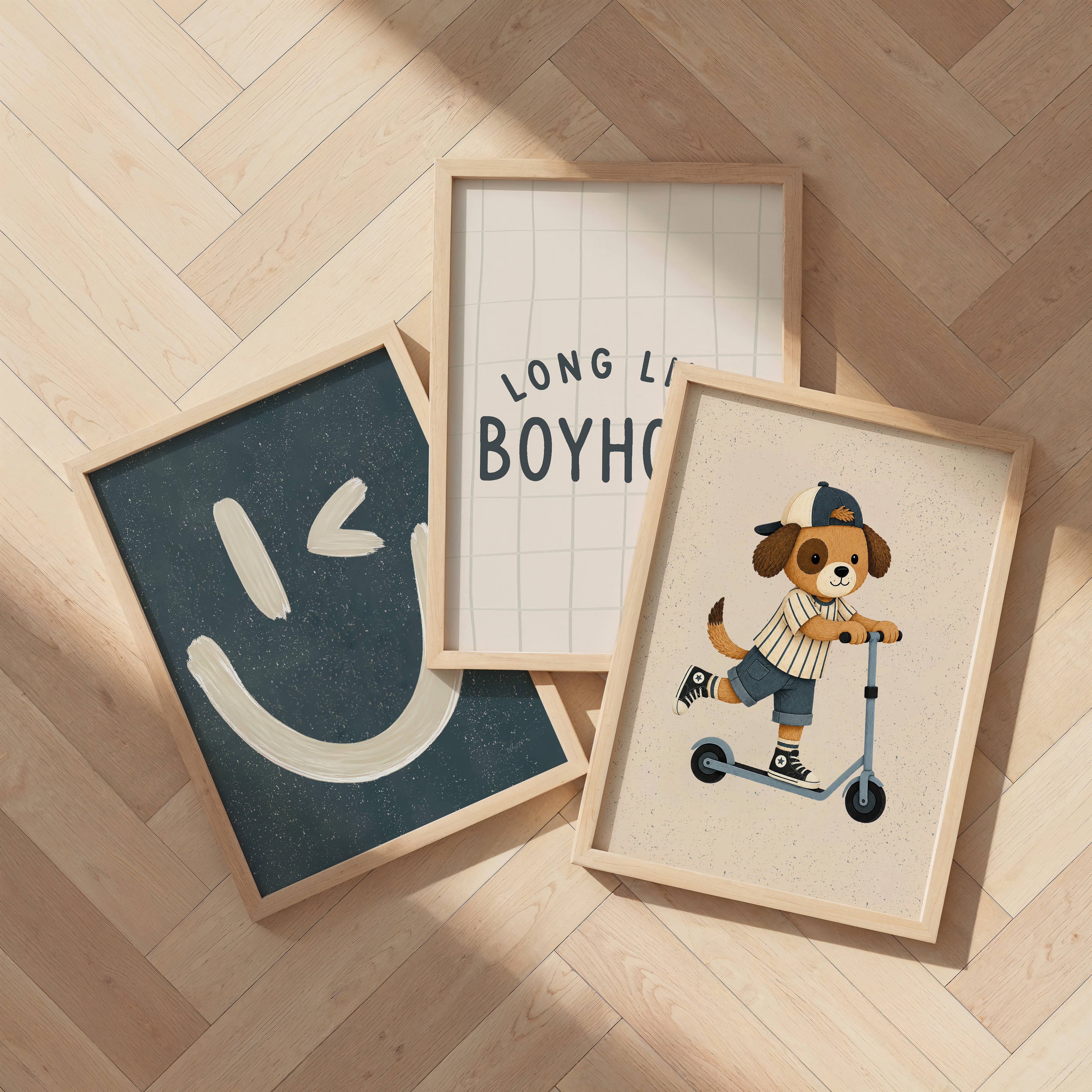 Kinderkamer poster - Hond op step