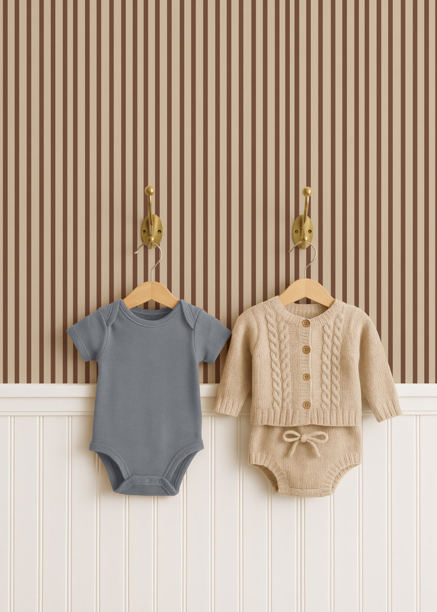 Wallpaper Stripes - chocolate