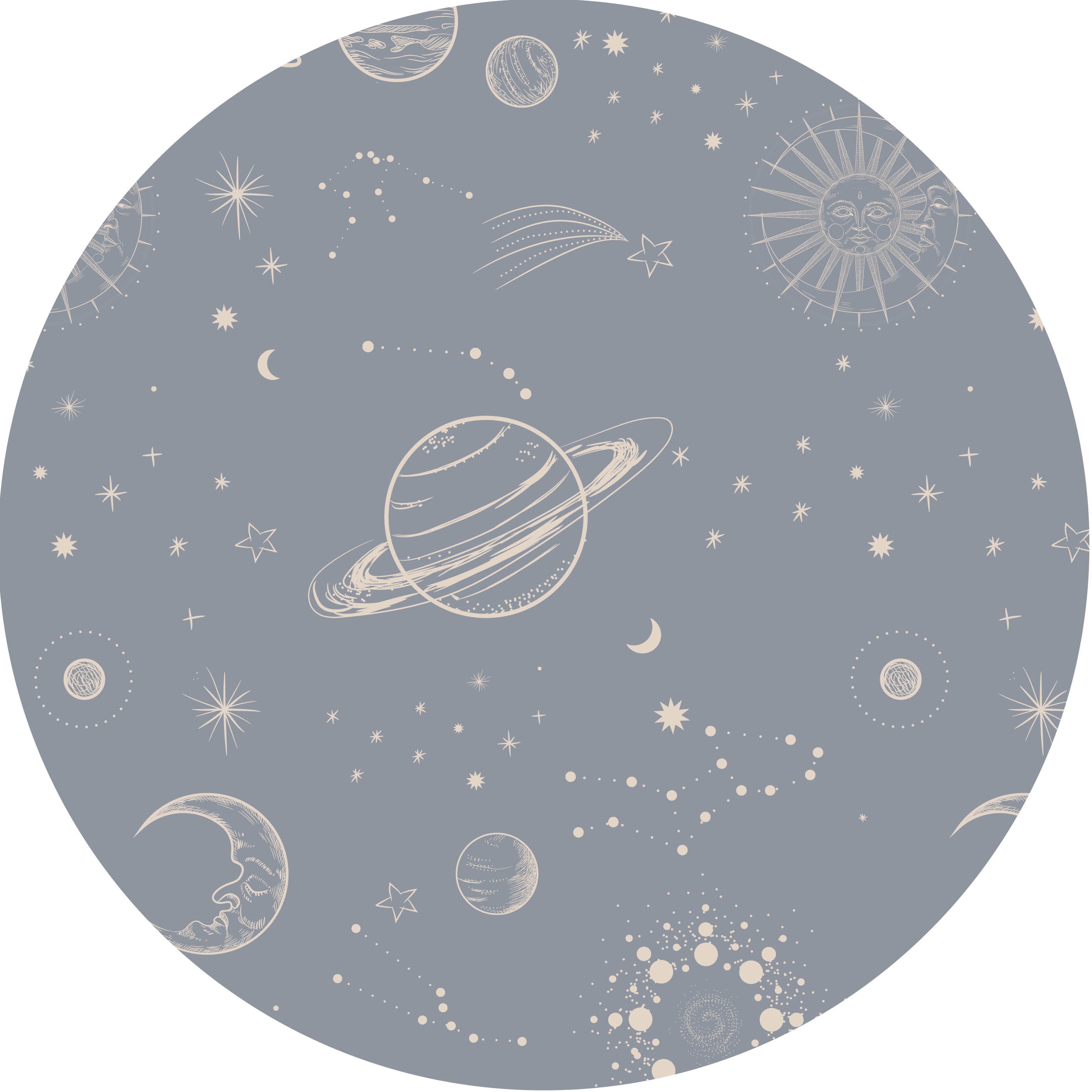 Behangcirkel - In de Ruimte | denim