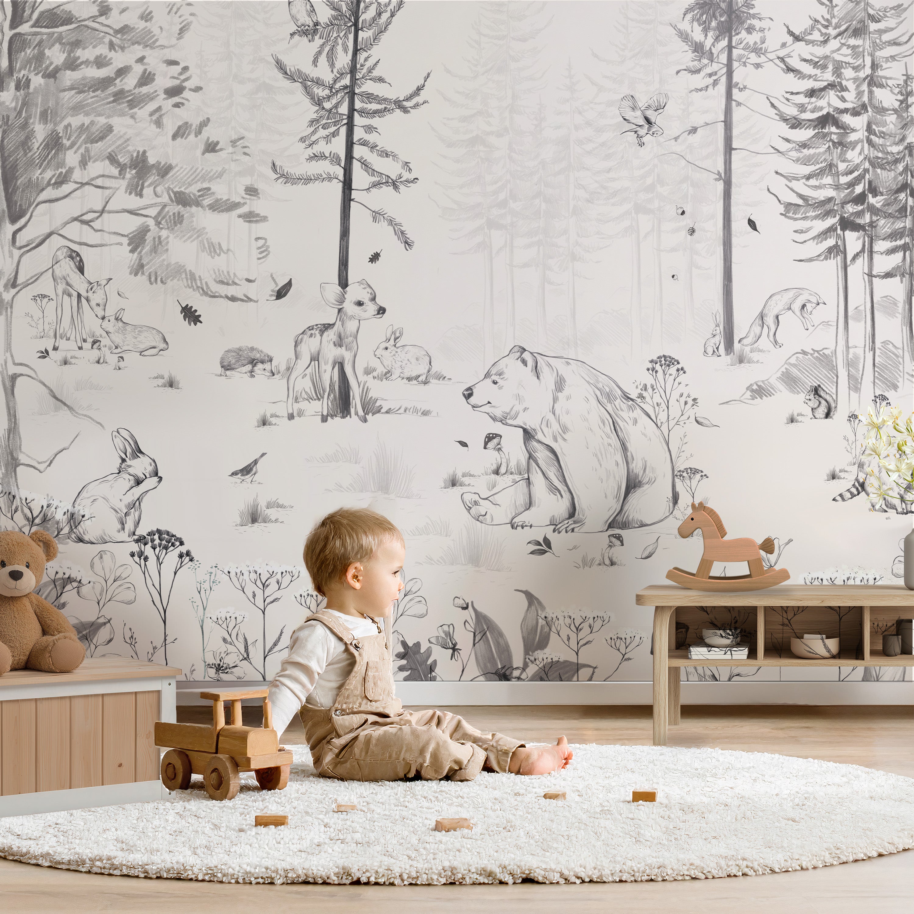 Collage behang Into the Forest