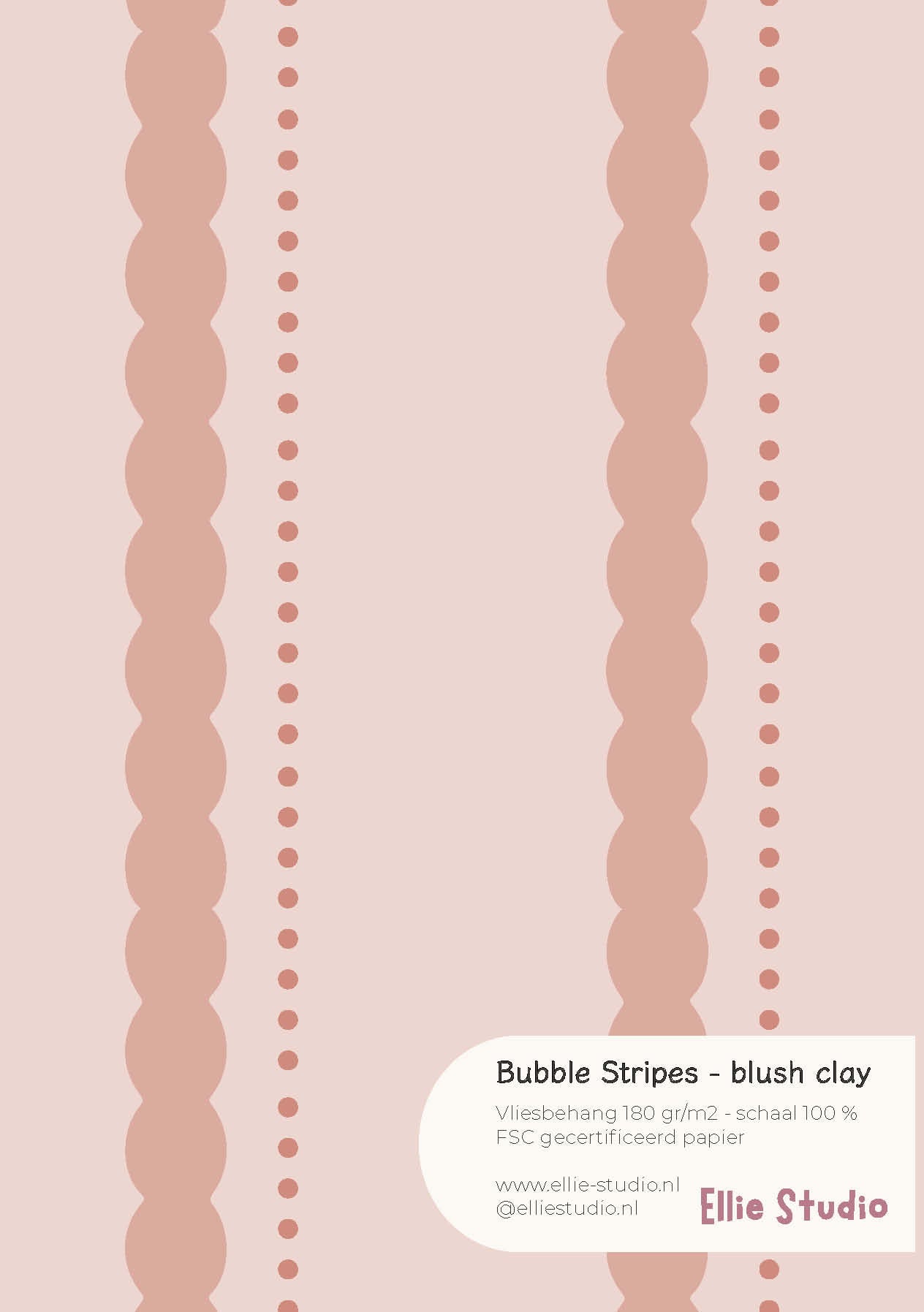 Behangstaal Bubble Stripes - blush clay