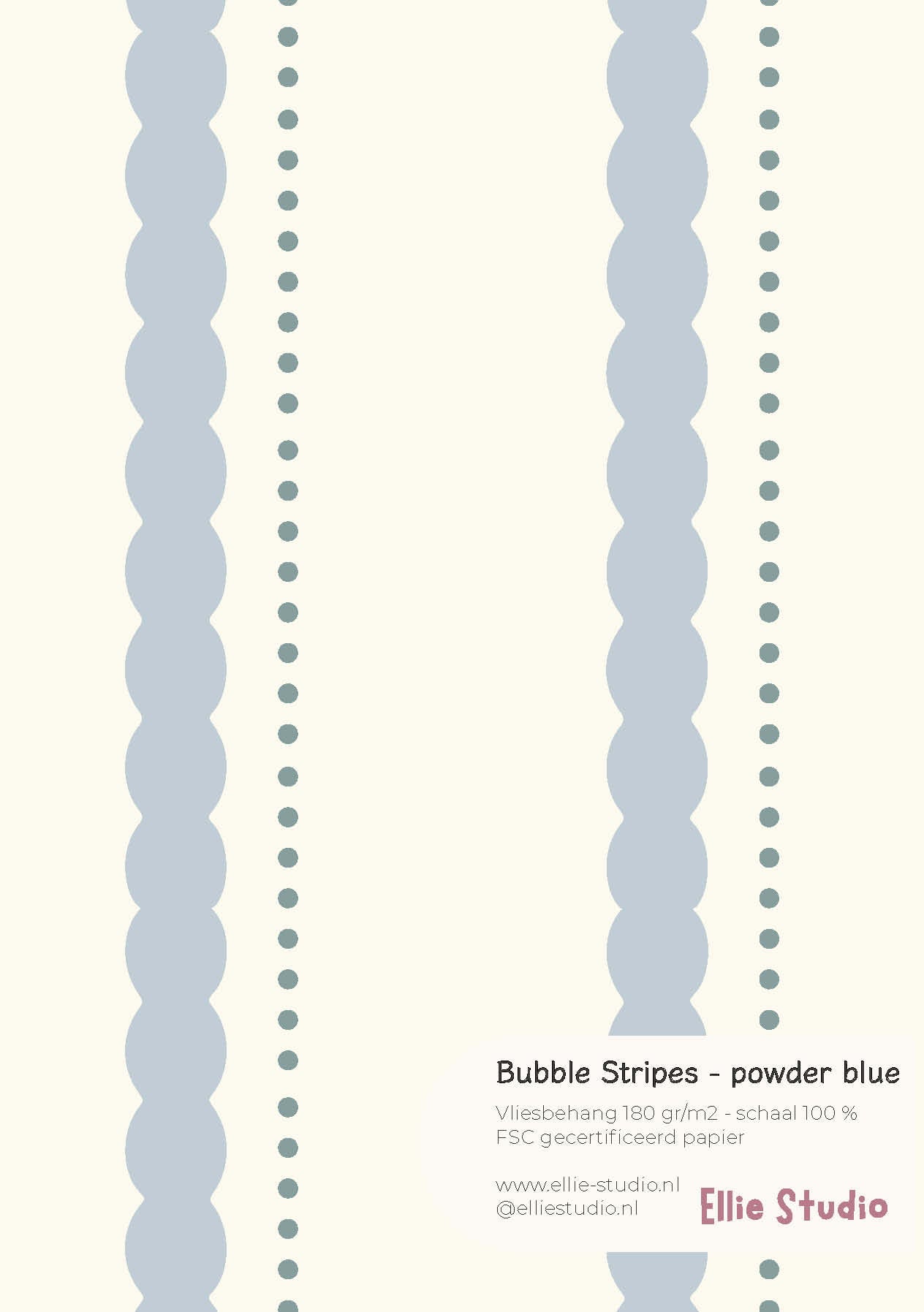 Behangstaal Bubble Stripes - powder blue