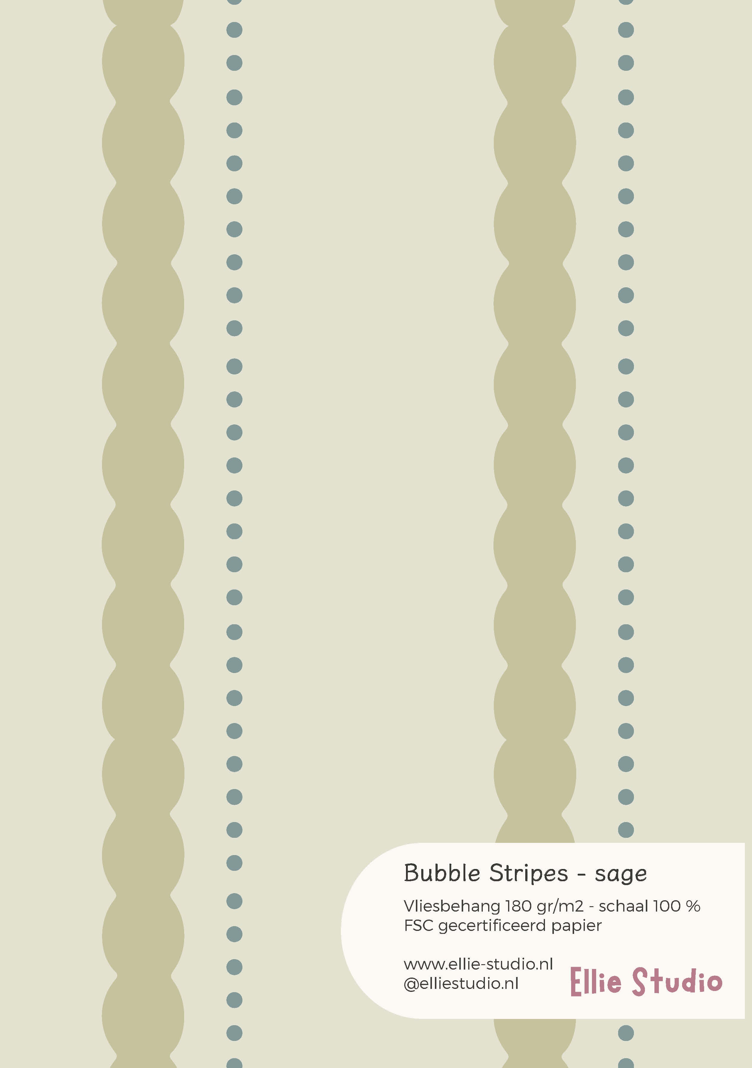 Behangstaal Bubble Stripes - sage