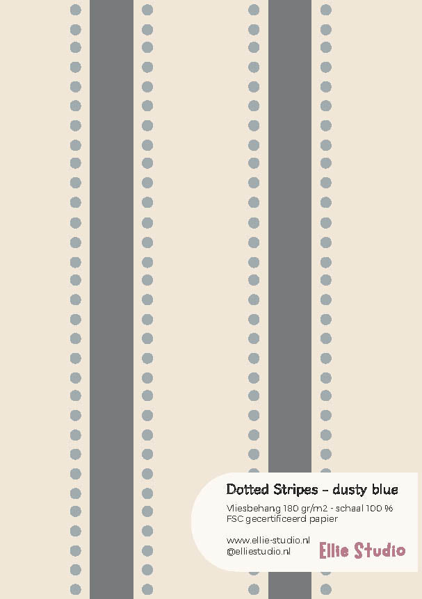 Behangstaal Dotted Stripes - dusty blue