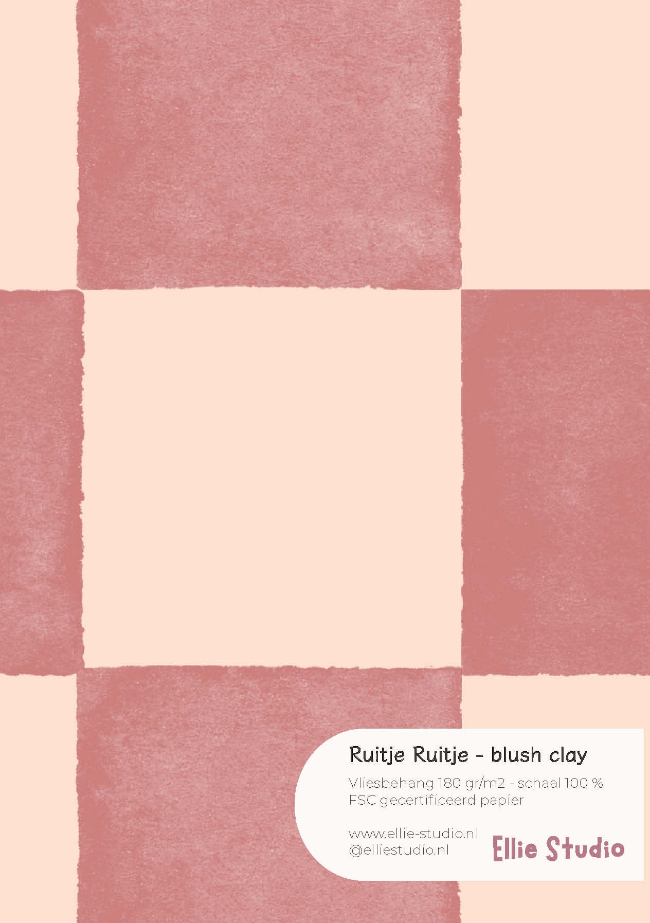 Behangstaal Ruitje Ruitje - blush clay