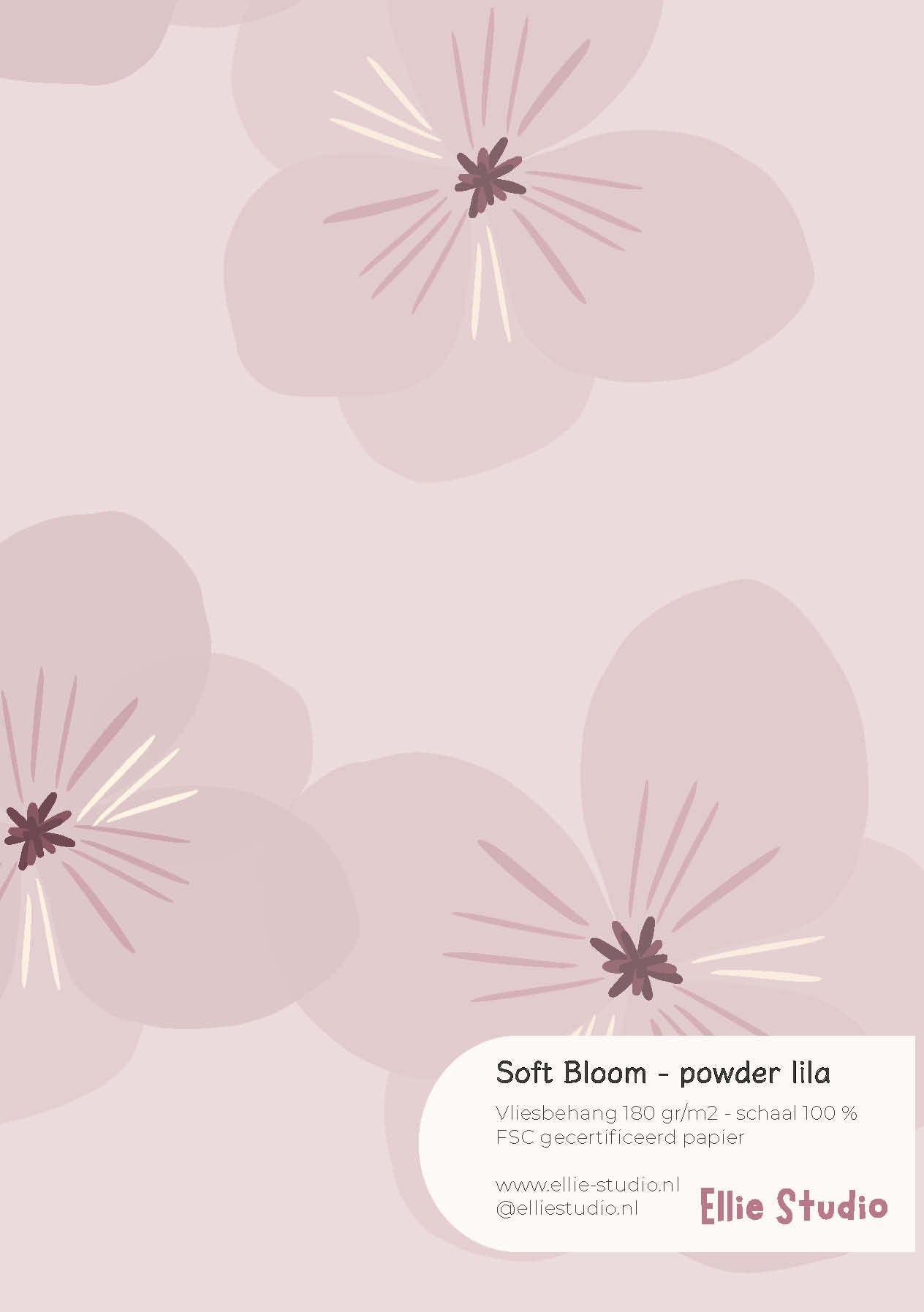 Behangstaal Soft Bloom - powder lila