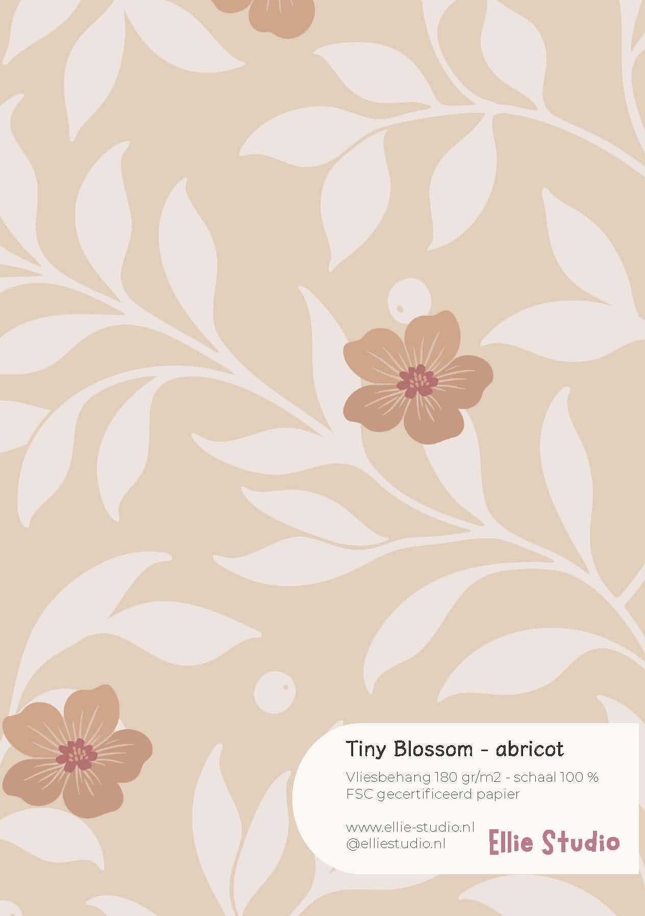 Behangstaal Tiny Blossom - abricot